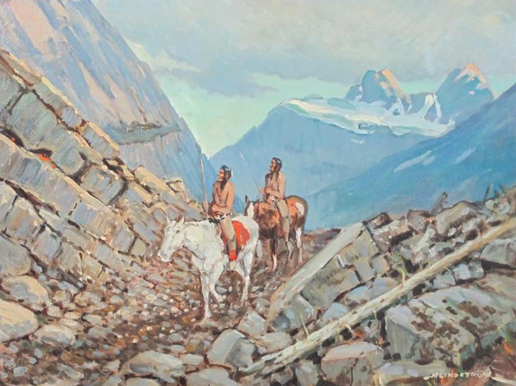 Matt Lindstrom (1890-1975) - Indian Riders In The Mountains