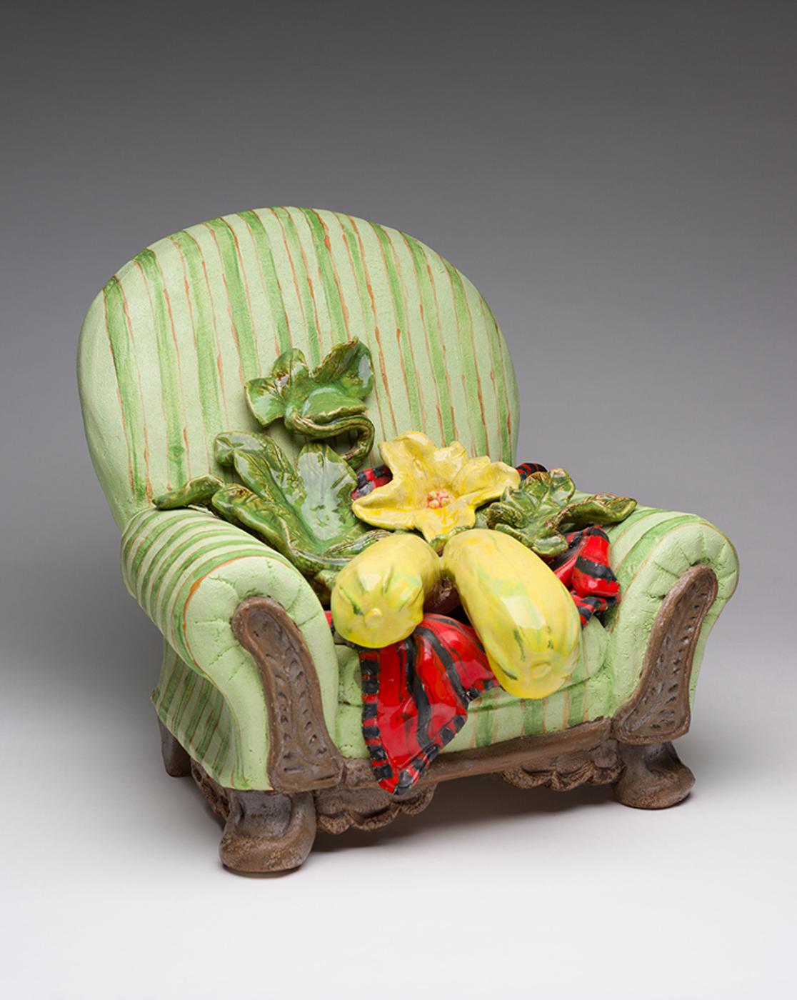 Victor Cicansky (1935) - Green Chair with Vegetables