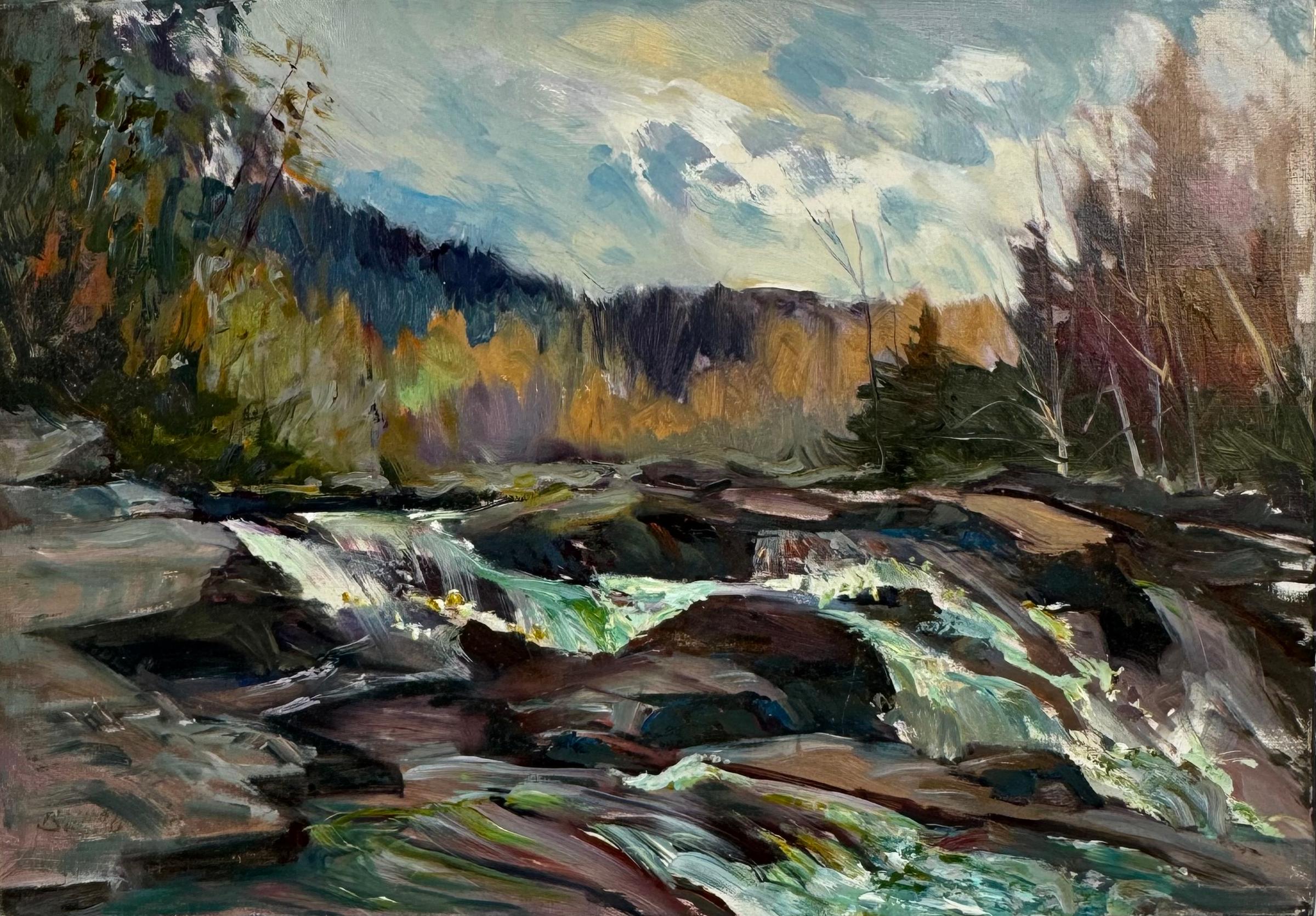 Bruce le Dain (1928-2000) - Cascades sur la rivière Saint-Jean, Que., 1994