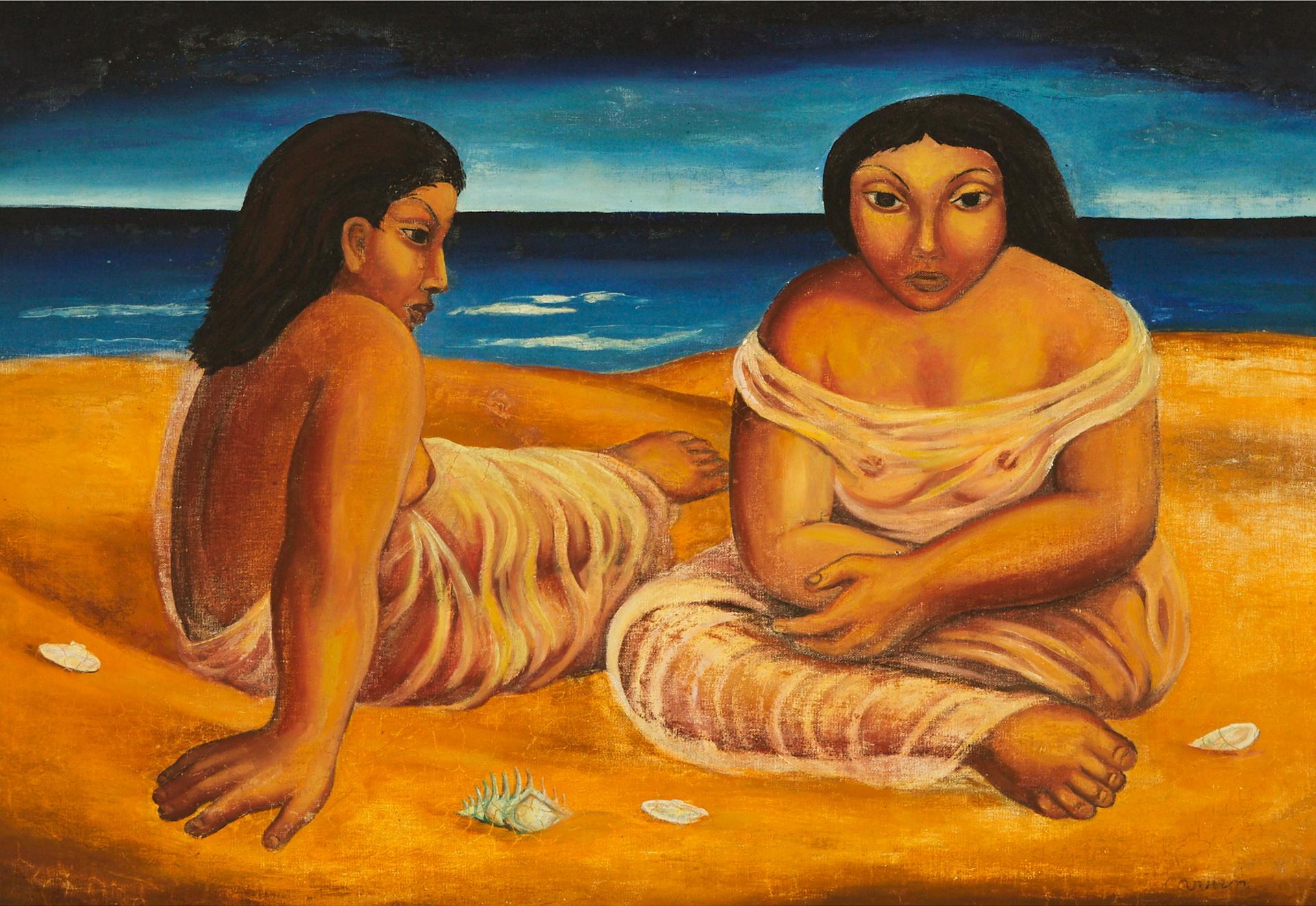 Studio of Mario Carreño - Two Women On A Beach, Circa 1940