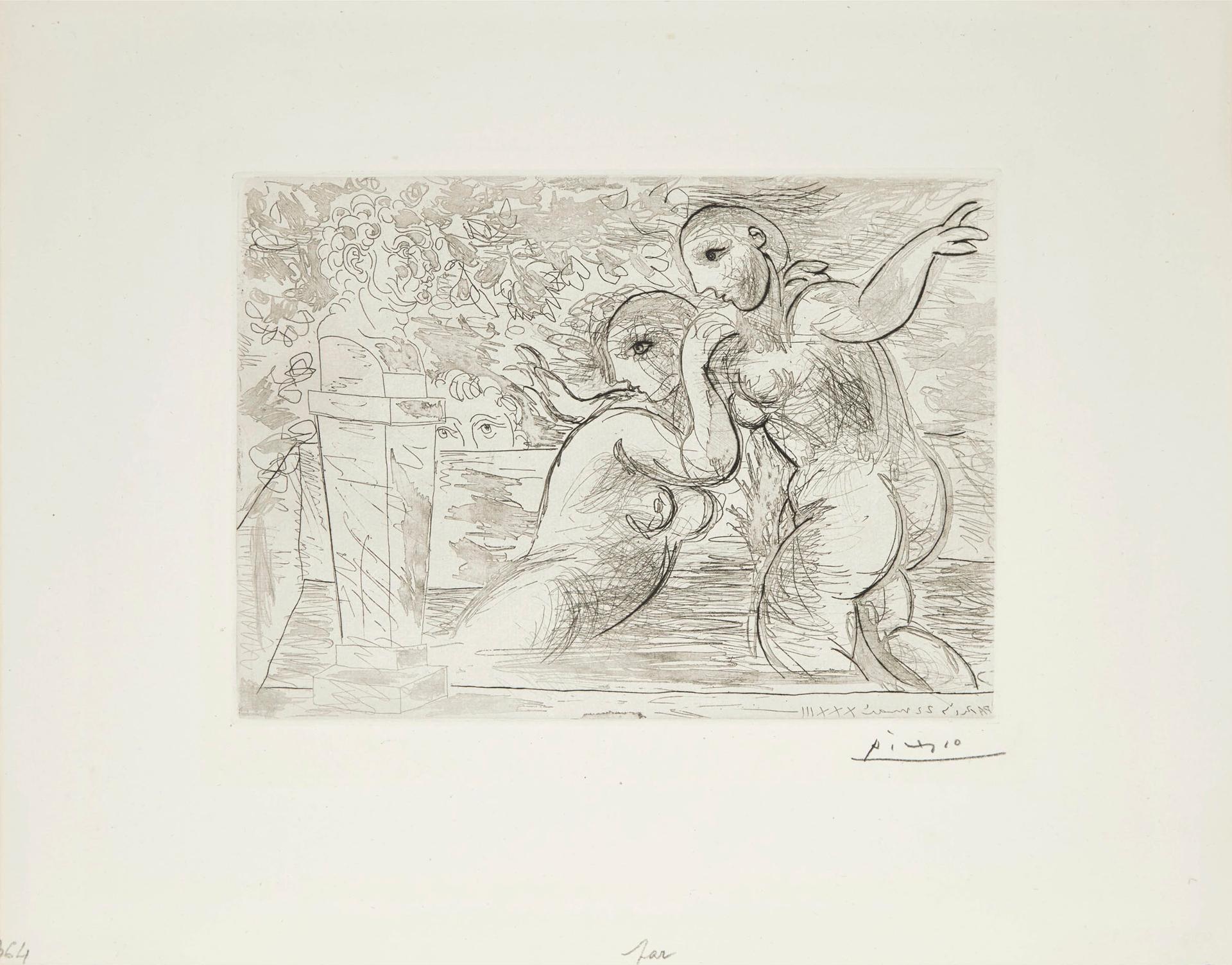 Pablo Ruiz Picasso (1881-1973) - Les Baigneuses Surprises, From The Vollard Suite, 1931-1939 [b. 194; Ba. 355]