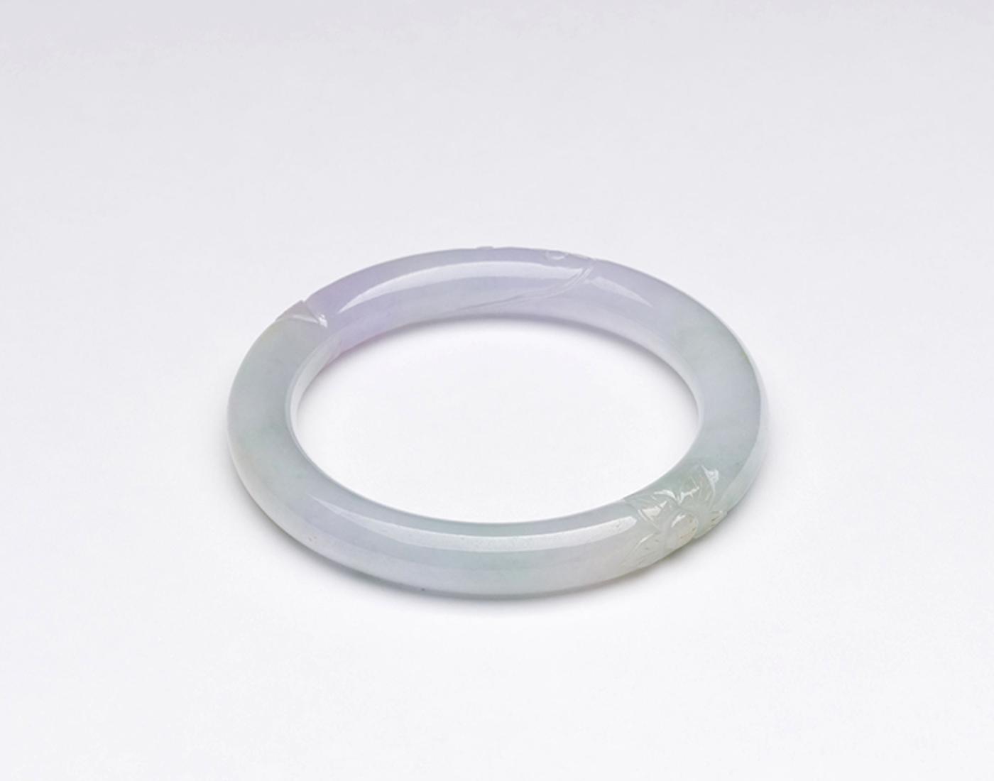 Chinese Artist - A Chinese Lavender and Apple Green Jadeite Bangle, 20th Century