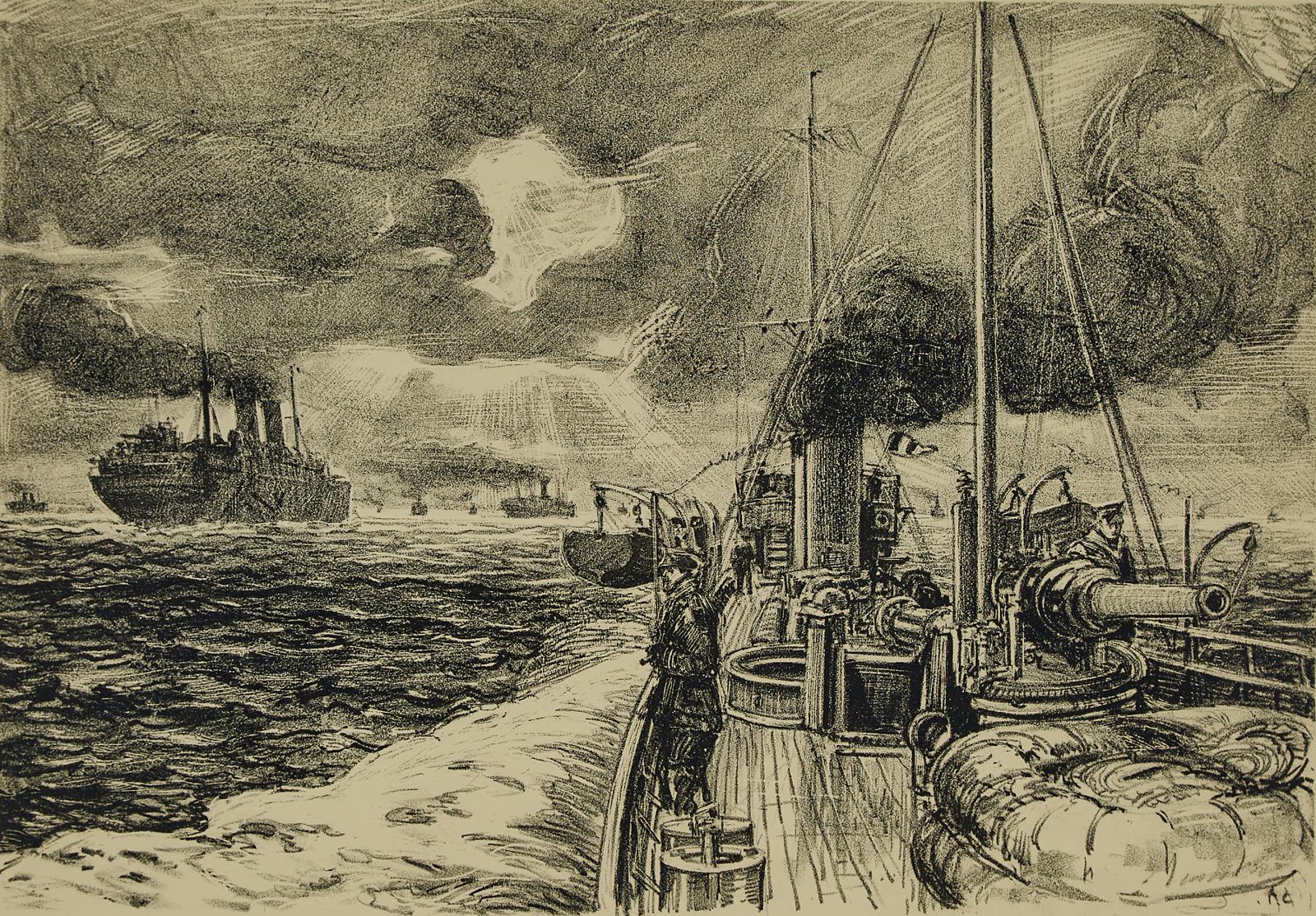 Arthur Lismer (1885-1969) - Convoy At Sea, 1920