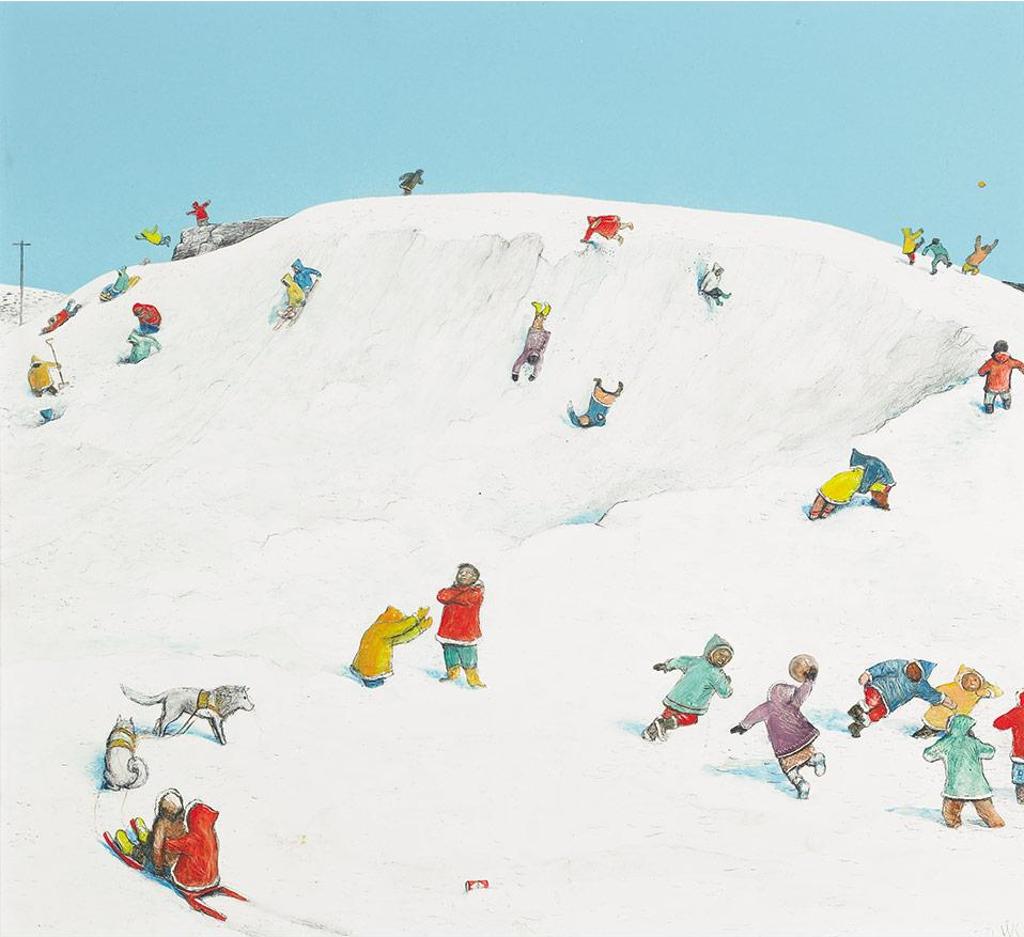 William Kurelek (1927-1977) - Children Playing In A Snowbank