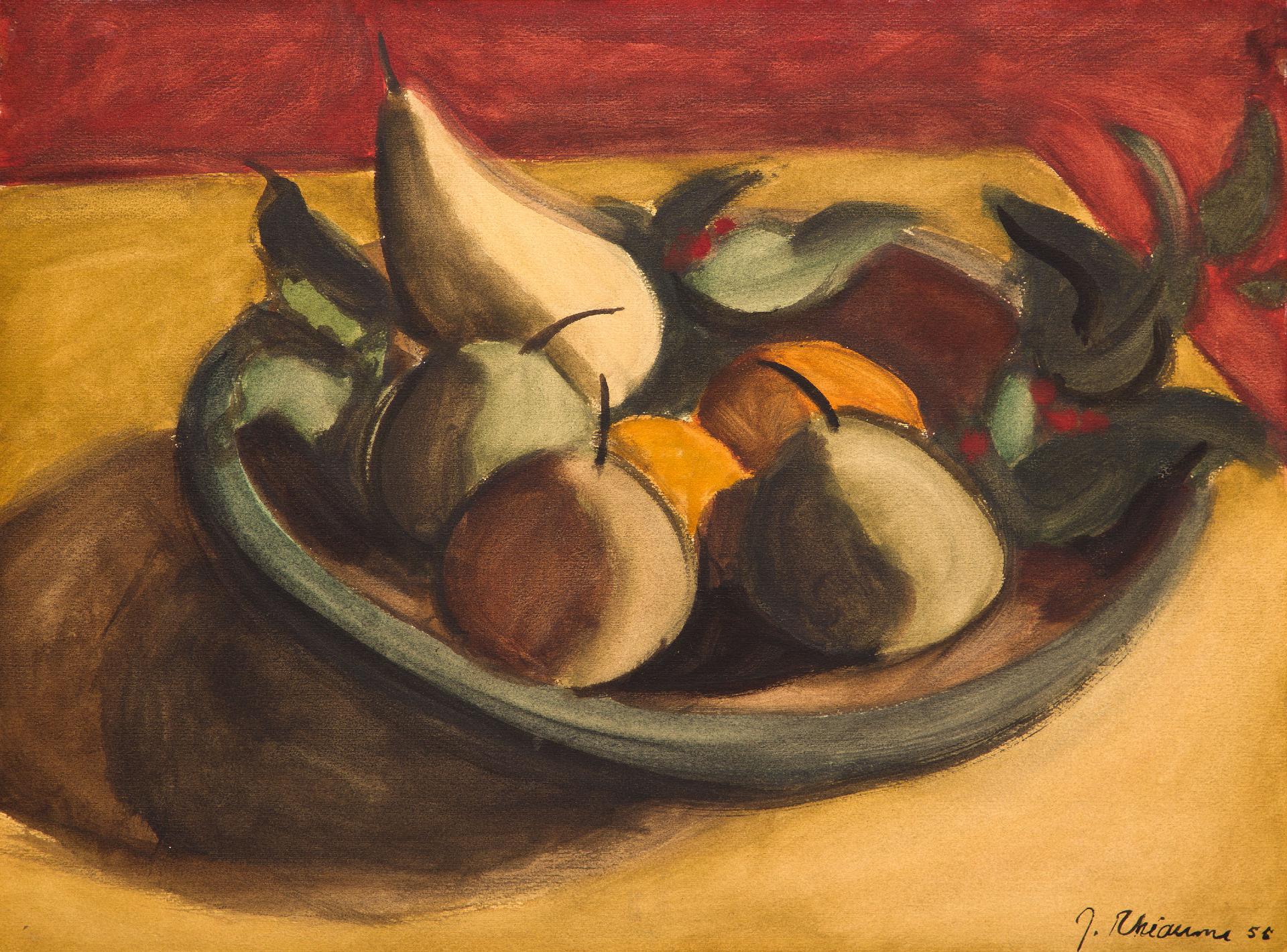 Jeanne Rhéaume - Vase [de] fruits, 1956