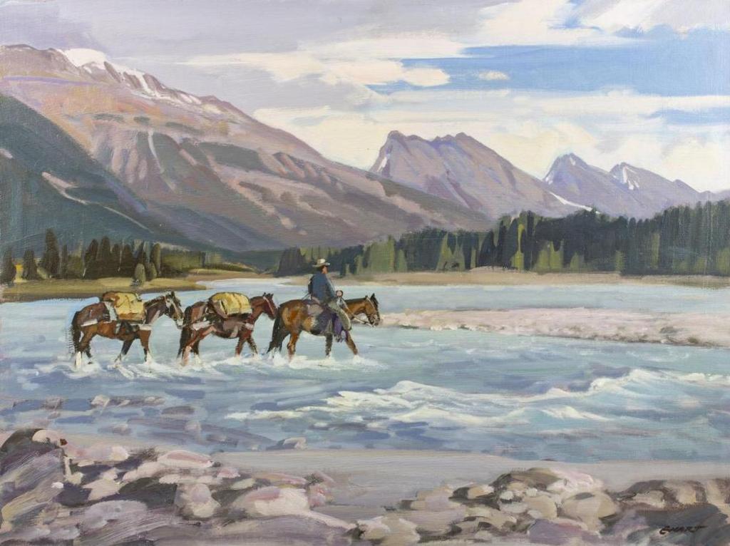Peter Maxwell Ewart (1918-2001) - Fording the Athabasca (South of Jasper