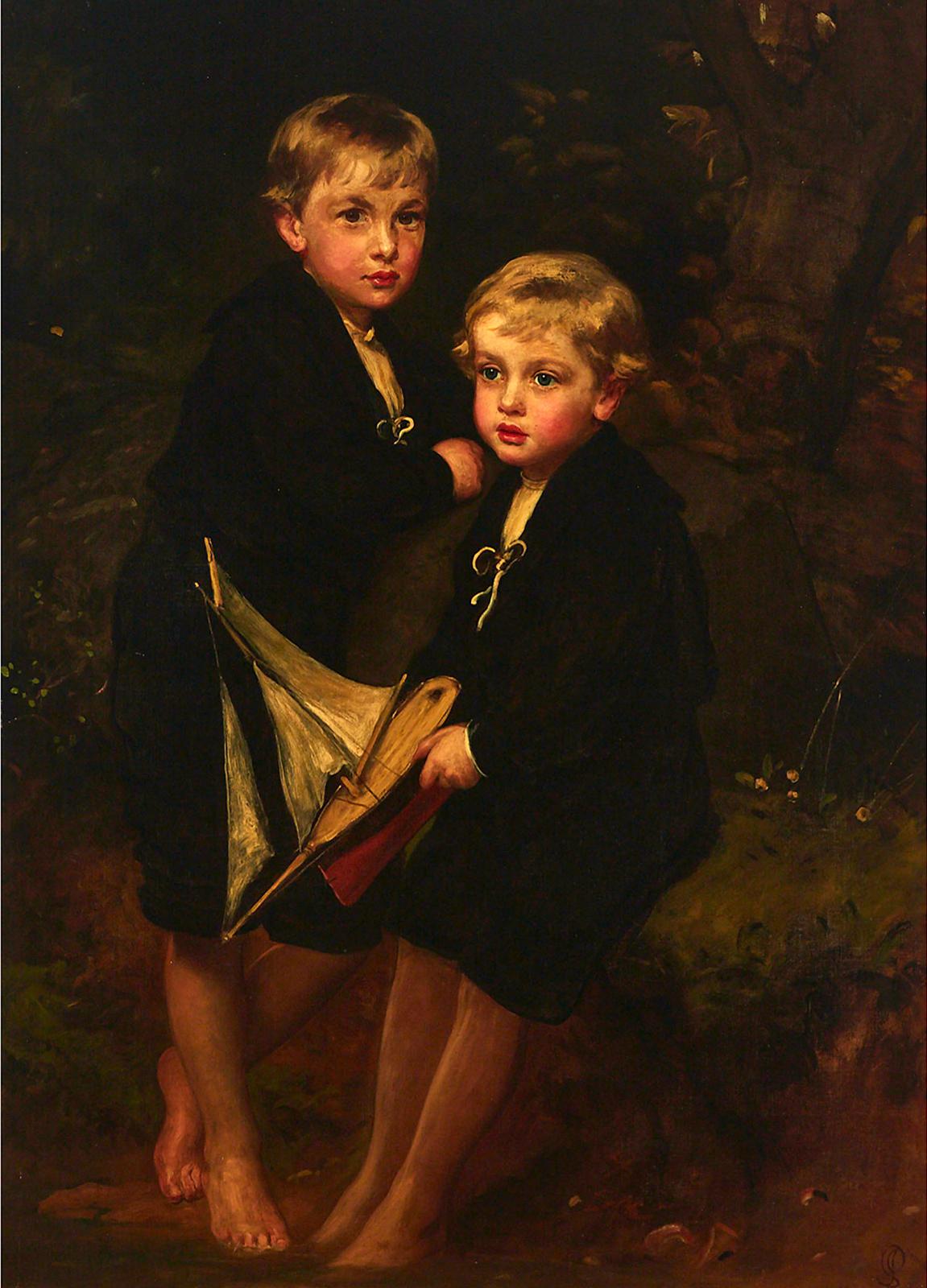 James Sant (1820-1916) - Two Children In A Wooded Landscape
