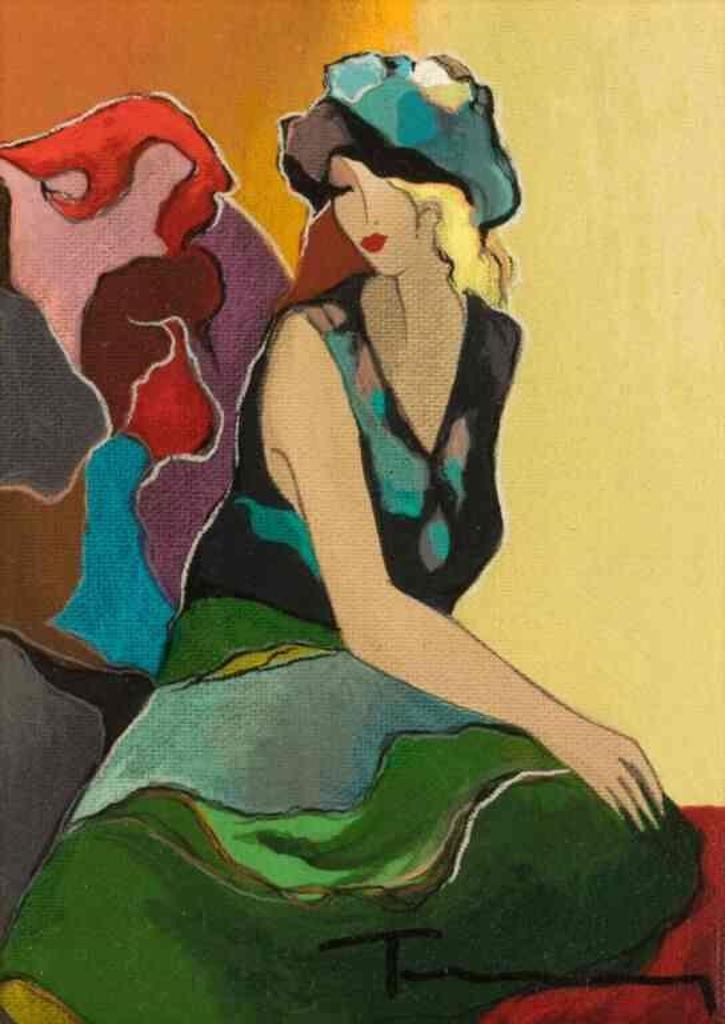 Itzchak Tarkay (1935-2012) - Seated woman