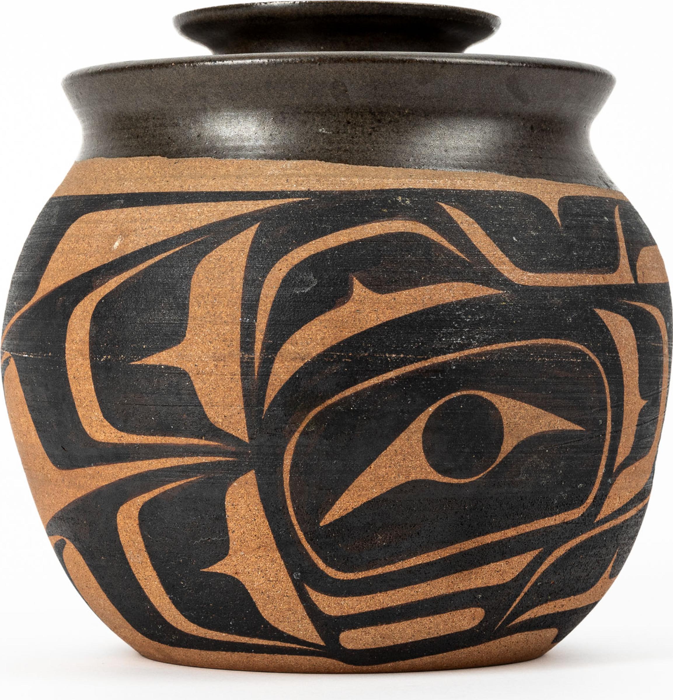 Judith Cranmer - A Ceramic Lidded Bowl With Northwest Coast Design, 1989