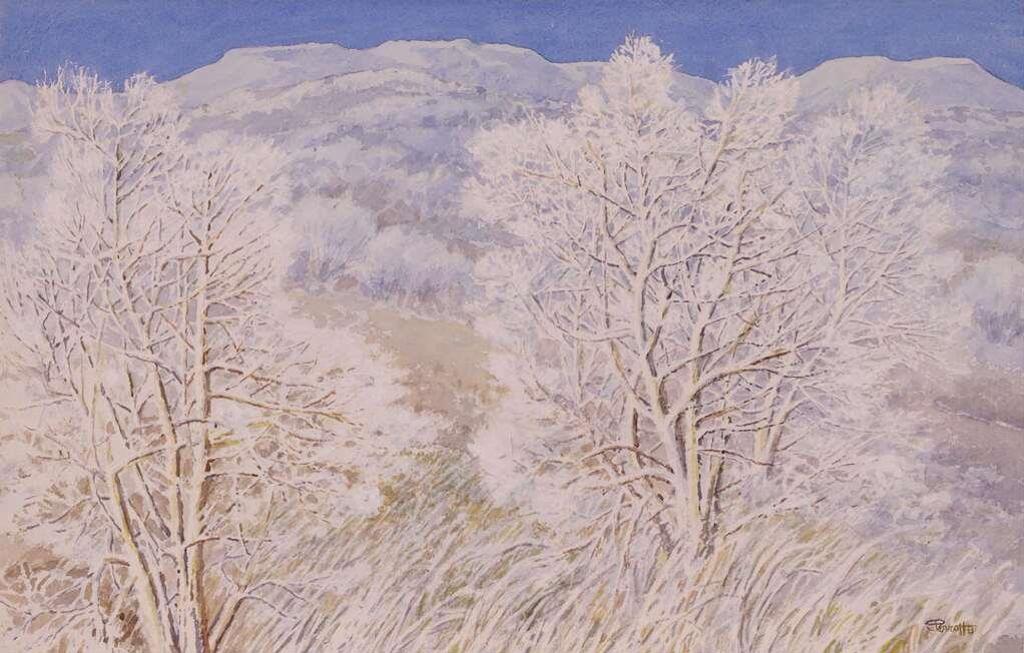 James Stanford (Stan) Perrott (1917-2001) - Winter Trees And Hillside; 1993