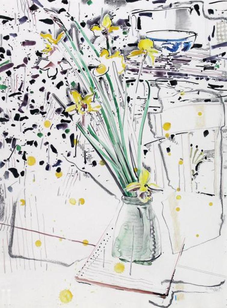 Dirk van Wyk (1944) - Still Life With Yellow Flowers; 1985
