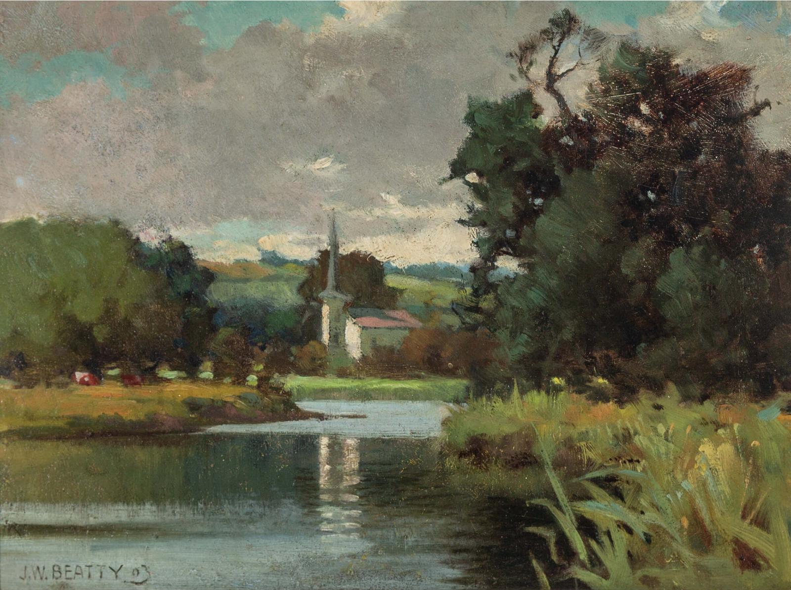 John William (J.W.) Beatty (1869-1941) - Landscape With Winding River