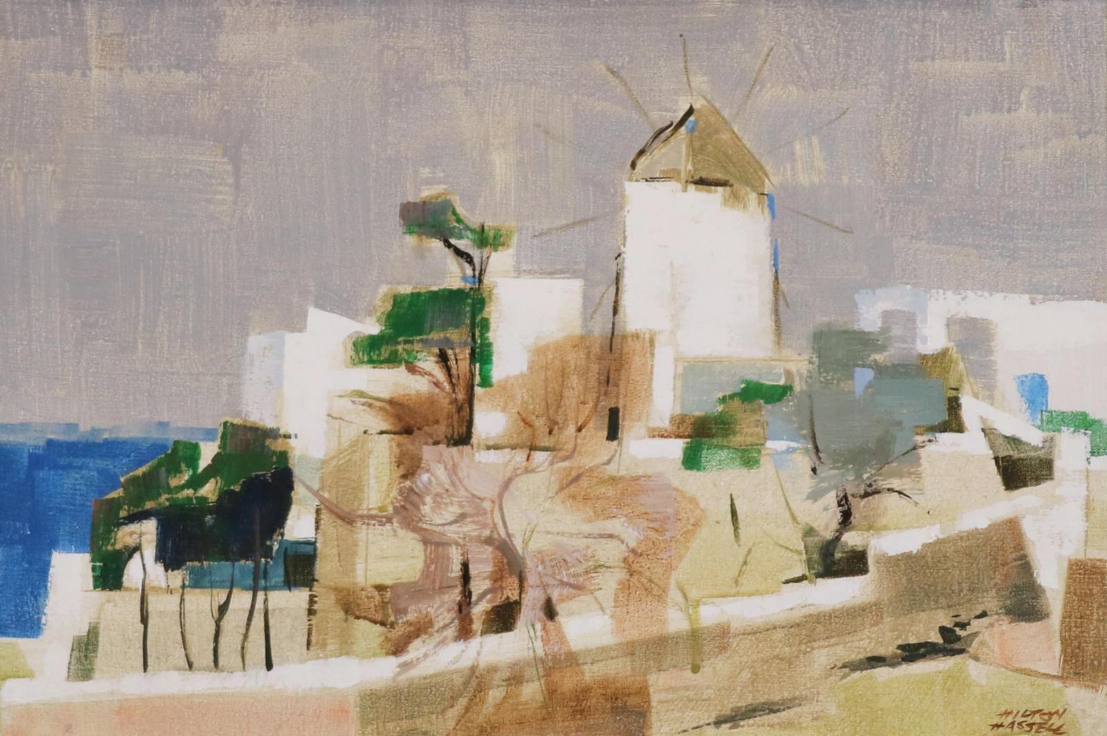 Hilton MacDonald Hassell (1910-1980) - Mediterranean Windmill, Mykonos, Greek Isles; 1969