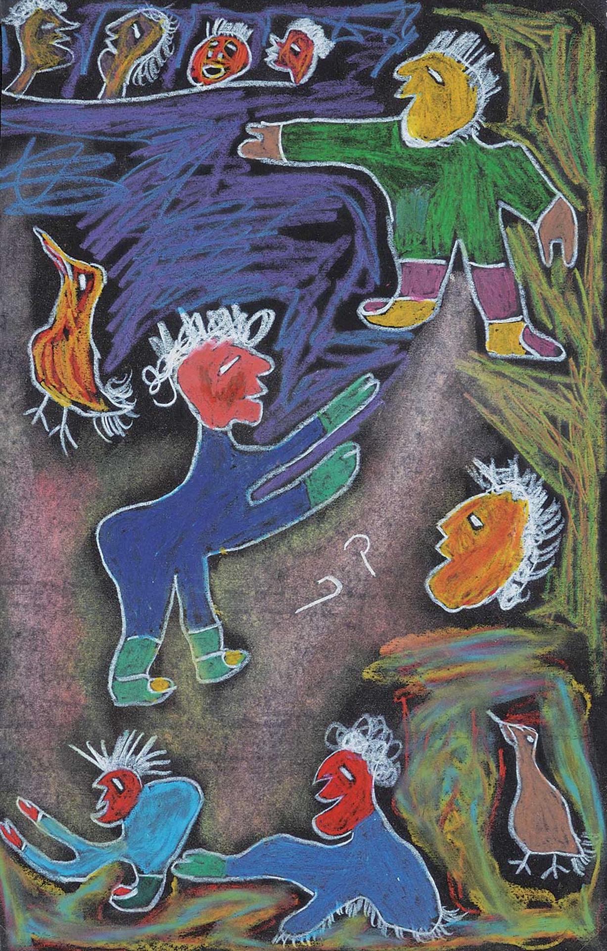 Lucy Tutsweetok Tasseor (1934-2012) - Untitled - Figures and Birds