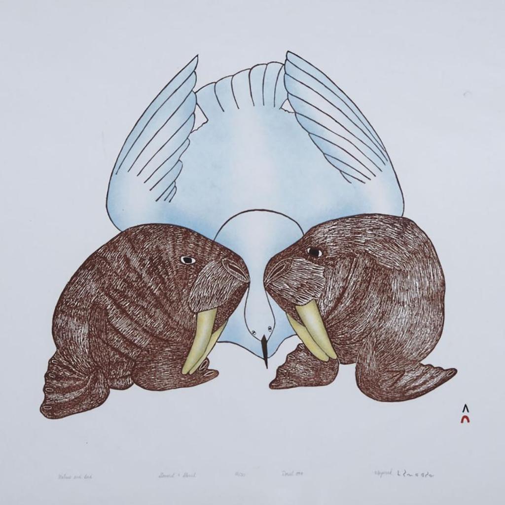 Mayureak Ashoona (1946) - Walrus And Bird