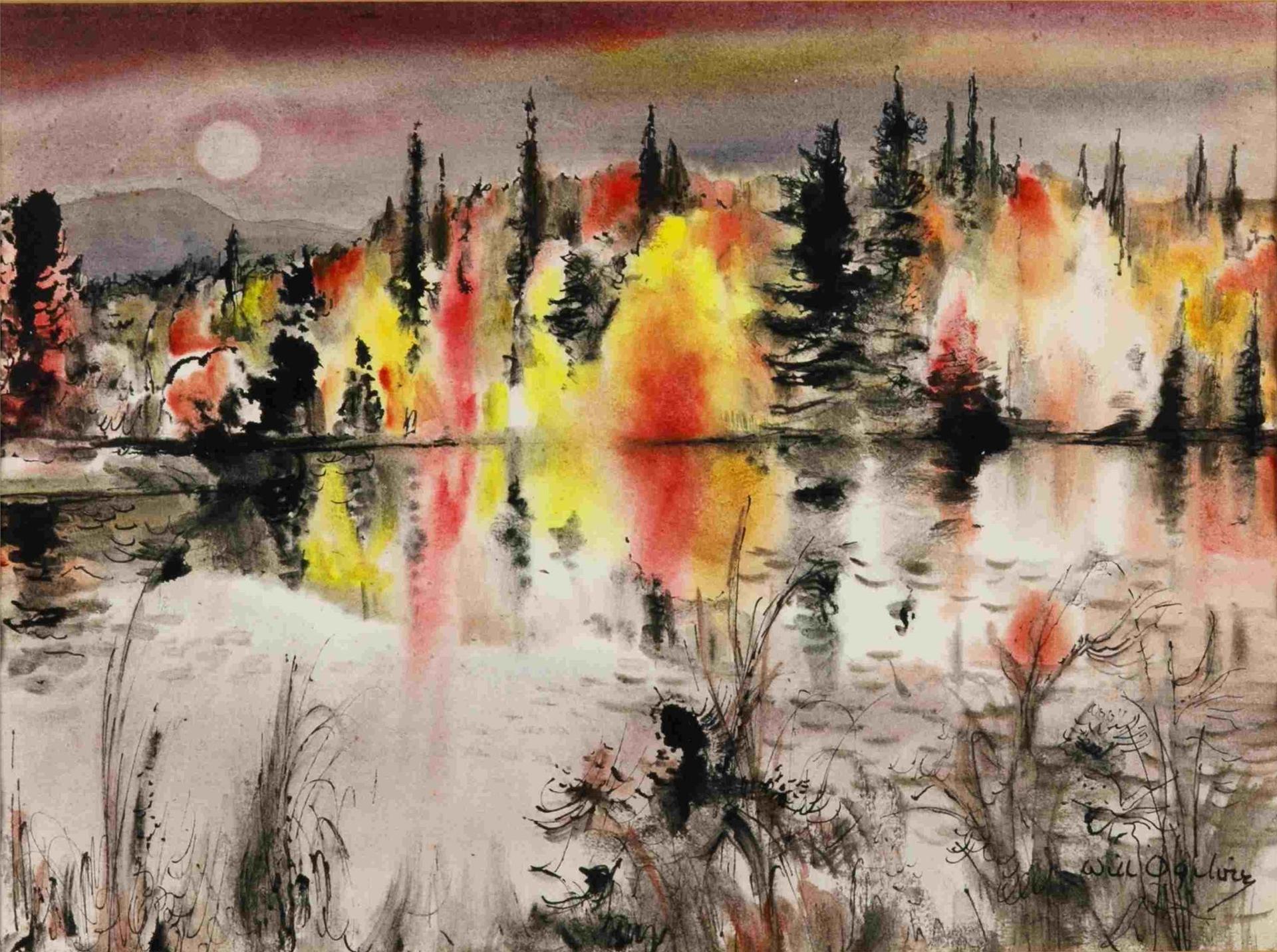 William (Will) Abernethy Ogilvie (1901-1989) - Autumn Reflection, Algonquin
