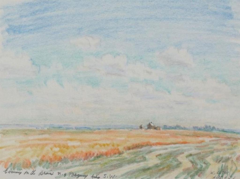 Ernest (Ernie) Luthi (1906-1983) - Evening On The Prairie; 1966