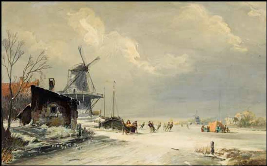 Charles Henri Joseph Leickert (1818-1907) - Dutch Figures on a Frozen Canal