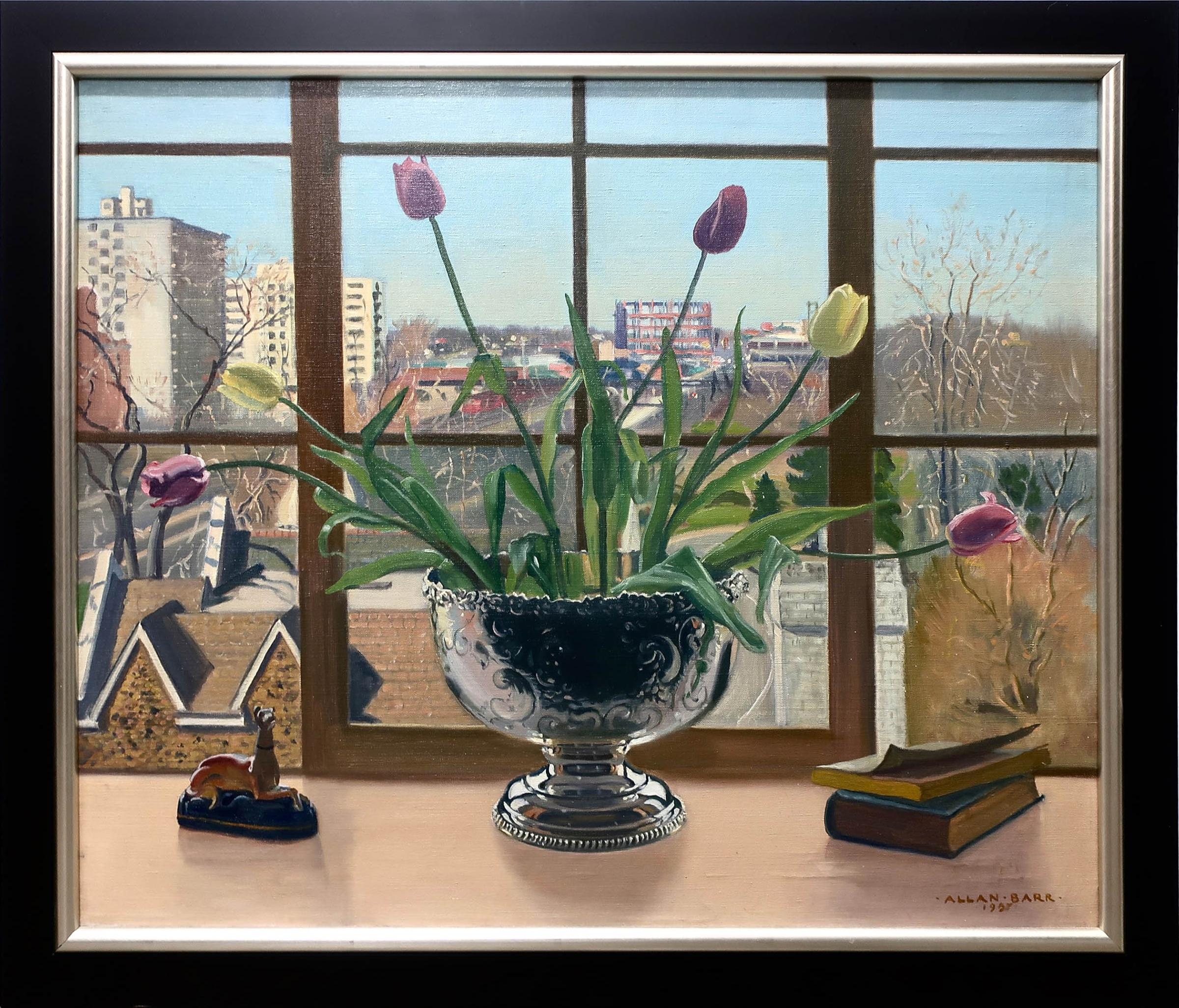 Allan Robert Barr (1890-1959) - Untitled (Tulips In A Silver Bowl By Window)