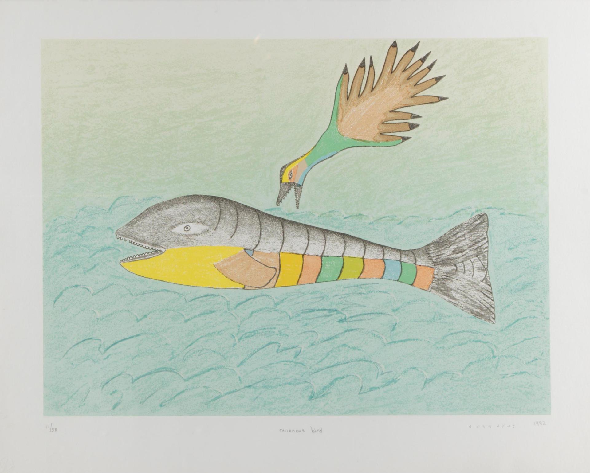 Eleesapee Ishulutaq (1925-2018) - Ravenous Bird, 1982