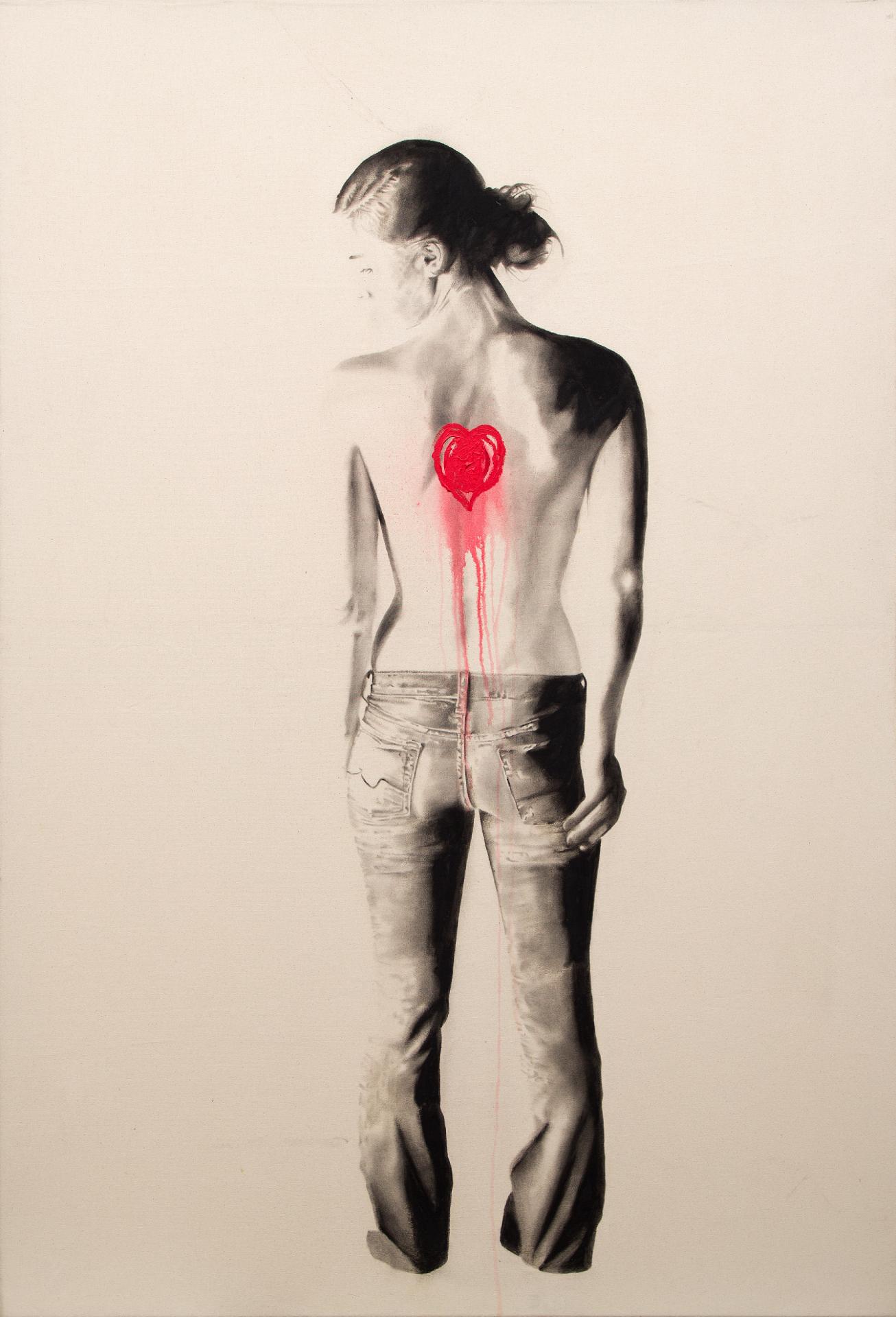 Marc Séguin (1970) - Jeune femme au cœur (série Branding Women Series), 2011