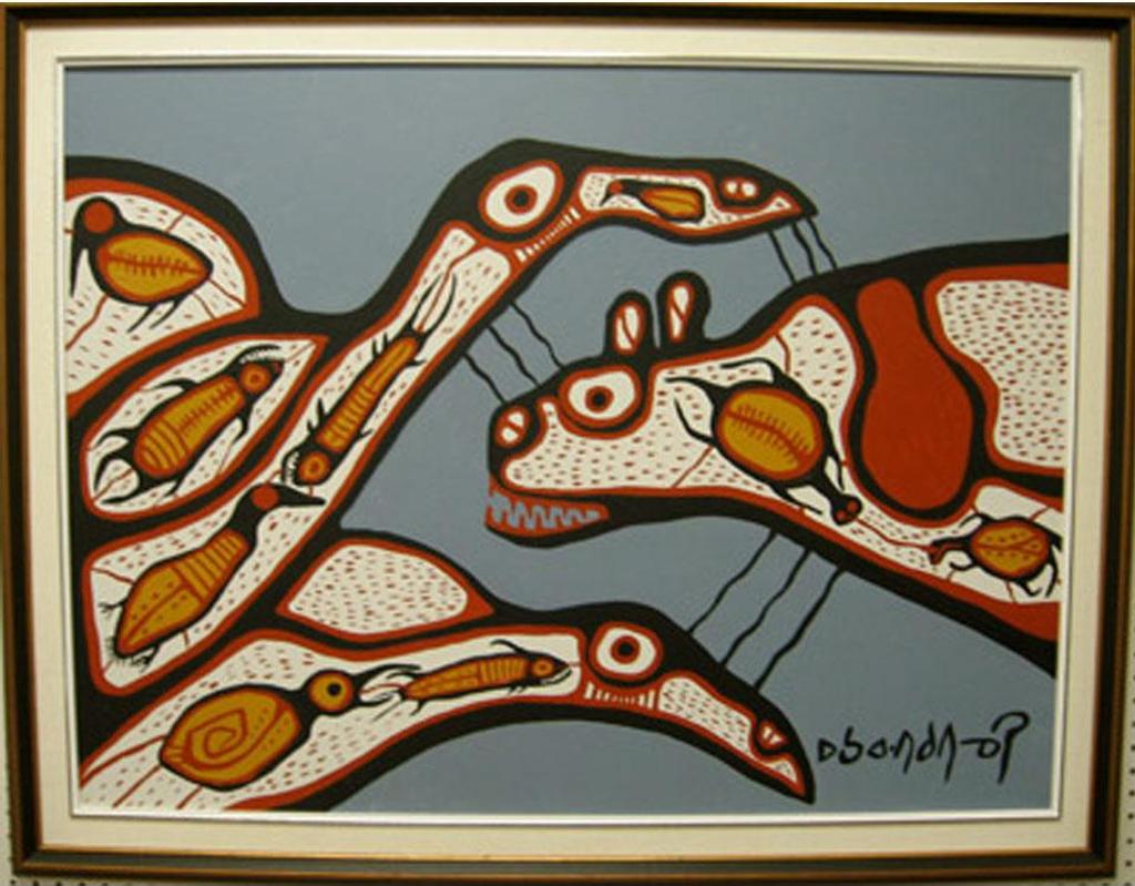 Norval H. Morrisseau (1931-2007) - Bear And Loons