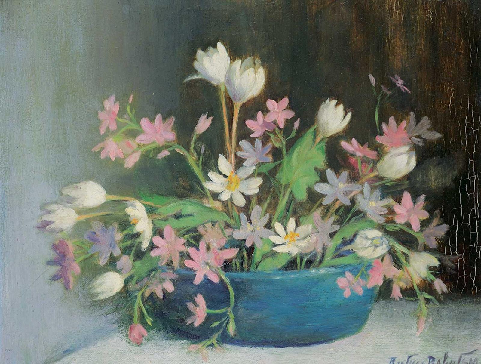 Beatrice Hagarty Robertson (1879-1962) - Untitled - Blue Pot with Spring Flowers