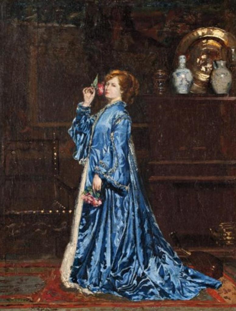 Edouard F. Richter (1844-1913) - The Blue Silk Robe