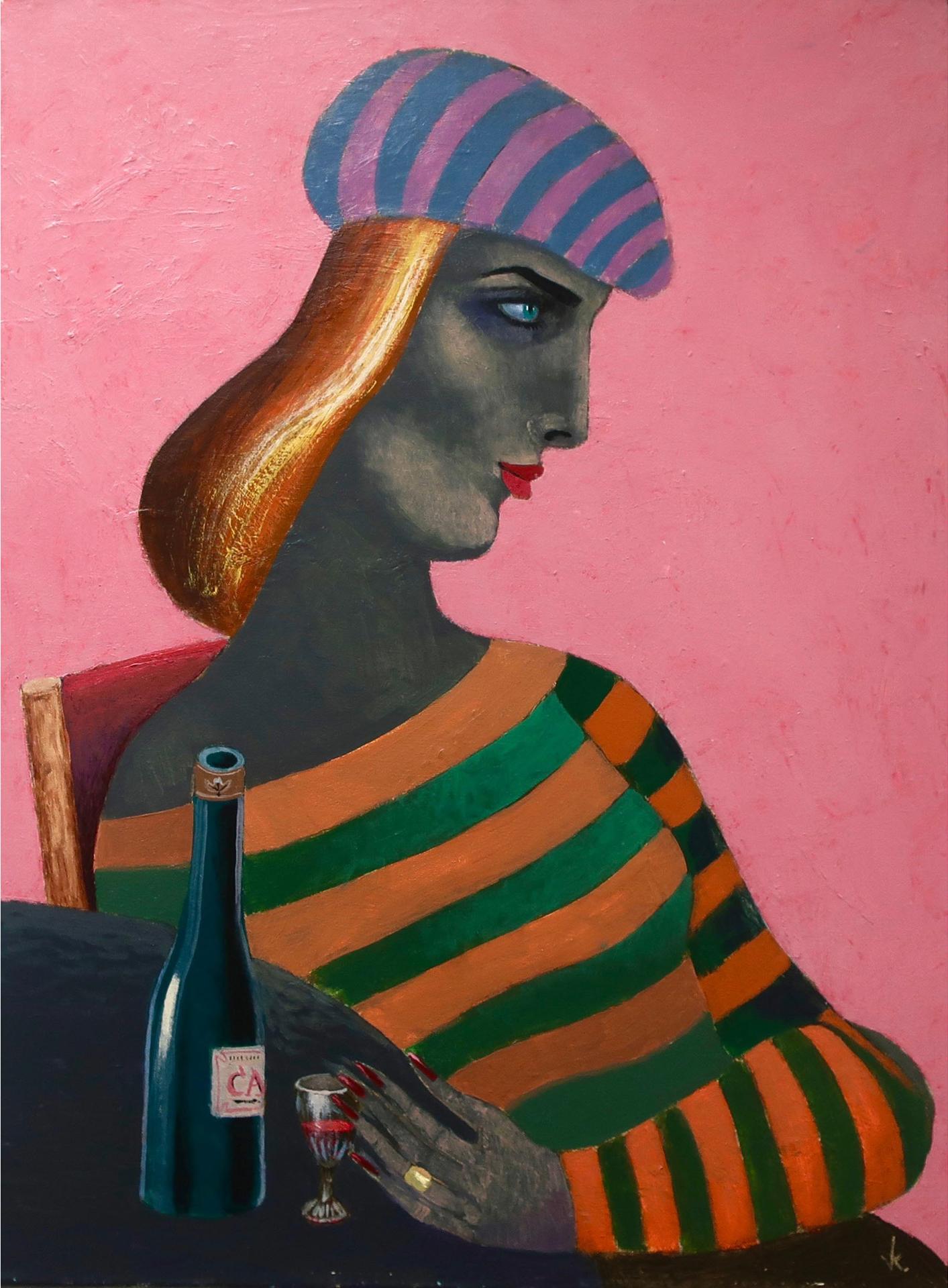 Vasily Kondratuk (1940) - Untitled (Seated Woman At Table)