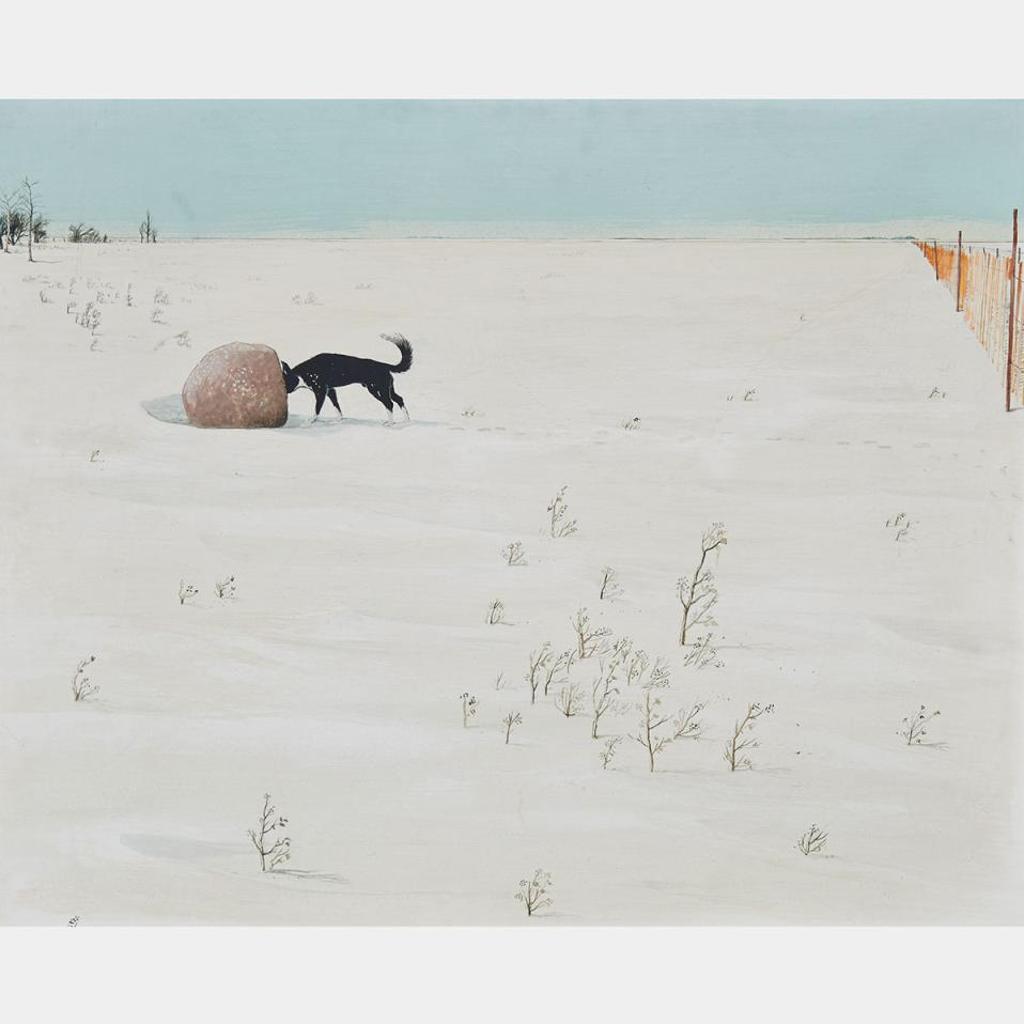 William Kurelek (1927-1977) - Dog & Rock, 1963