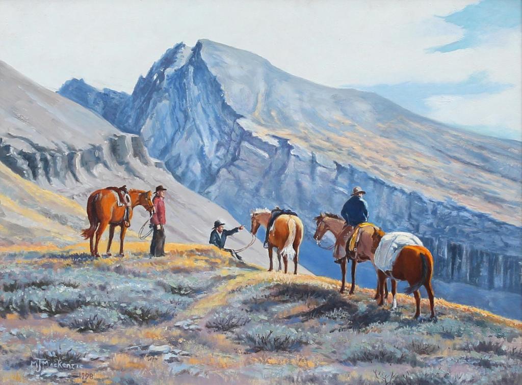 Malcolm James (Mac) MacKenzie (1932-2002) - Riders On A Mountain Pass; 1998