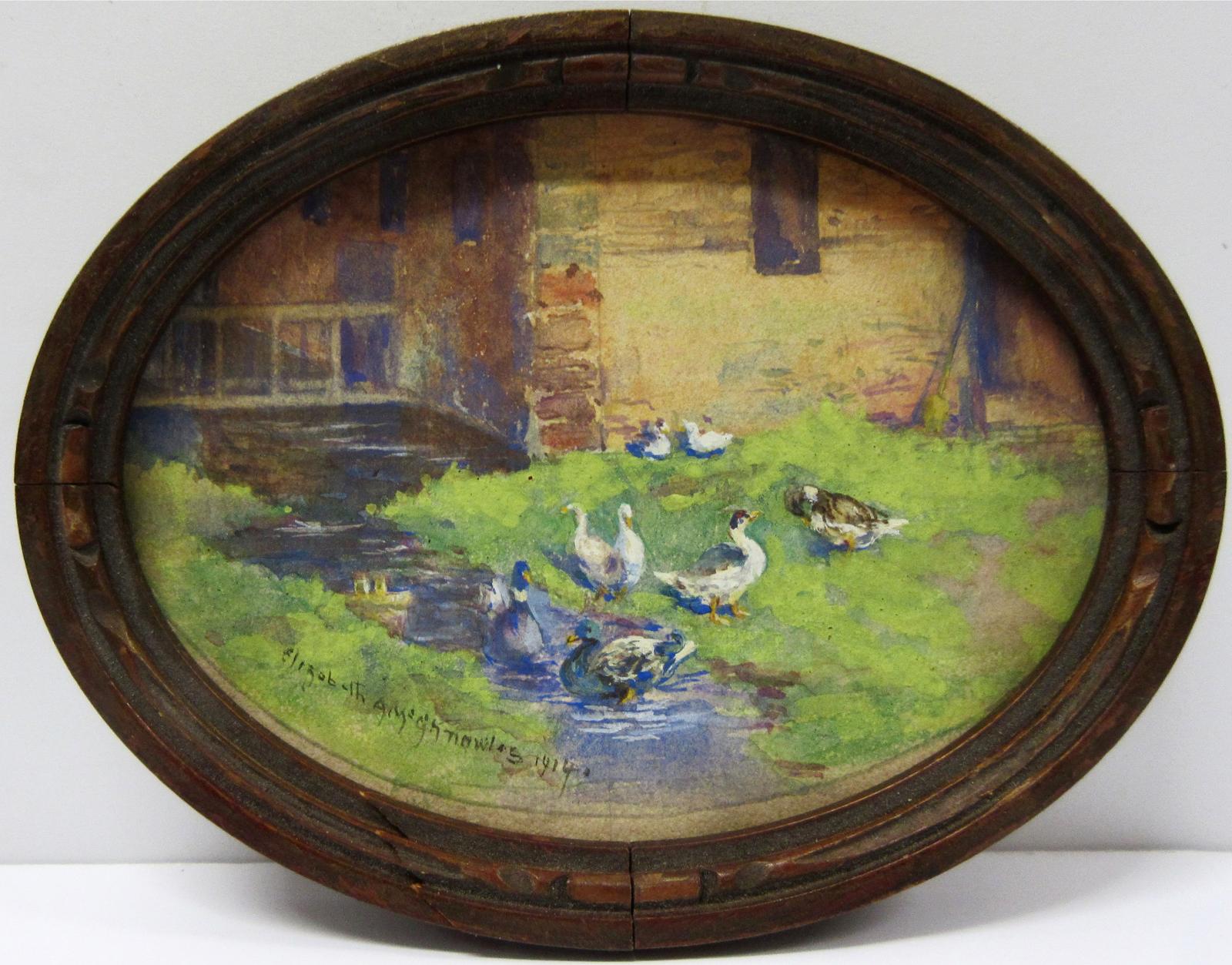 Elizabeth Annie Mcgilllivray Knowles (1866-1928) - Ducks By Old Mill