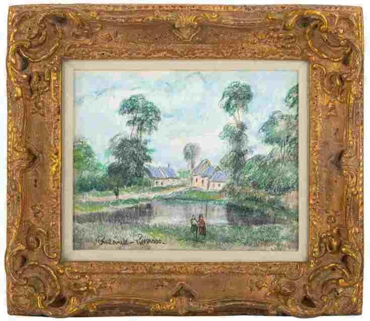 Paul Emile Pissarro (1884-1972) - Village by a pond