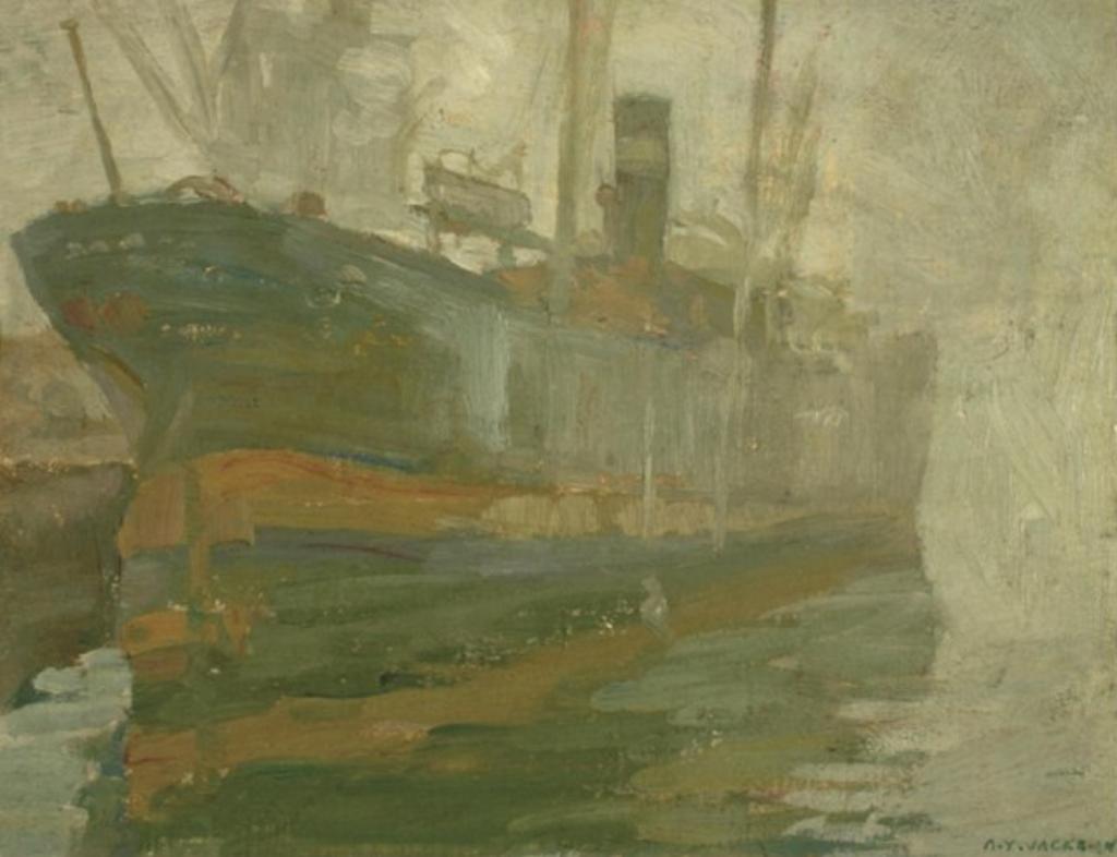 Alexander Young (A. Y.) Jackson (1882-1974) - Freighter in Harbour