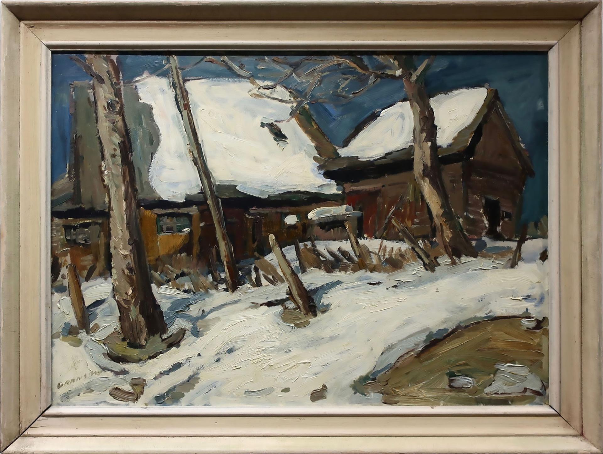 Helmut Gransow (1921-2012) - Two Barns In Snow
