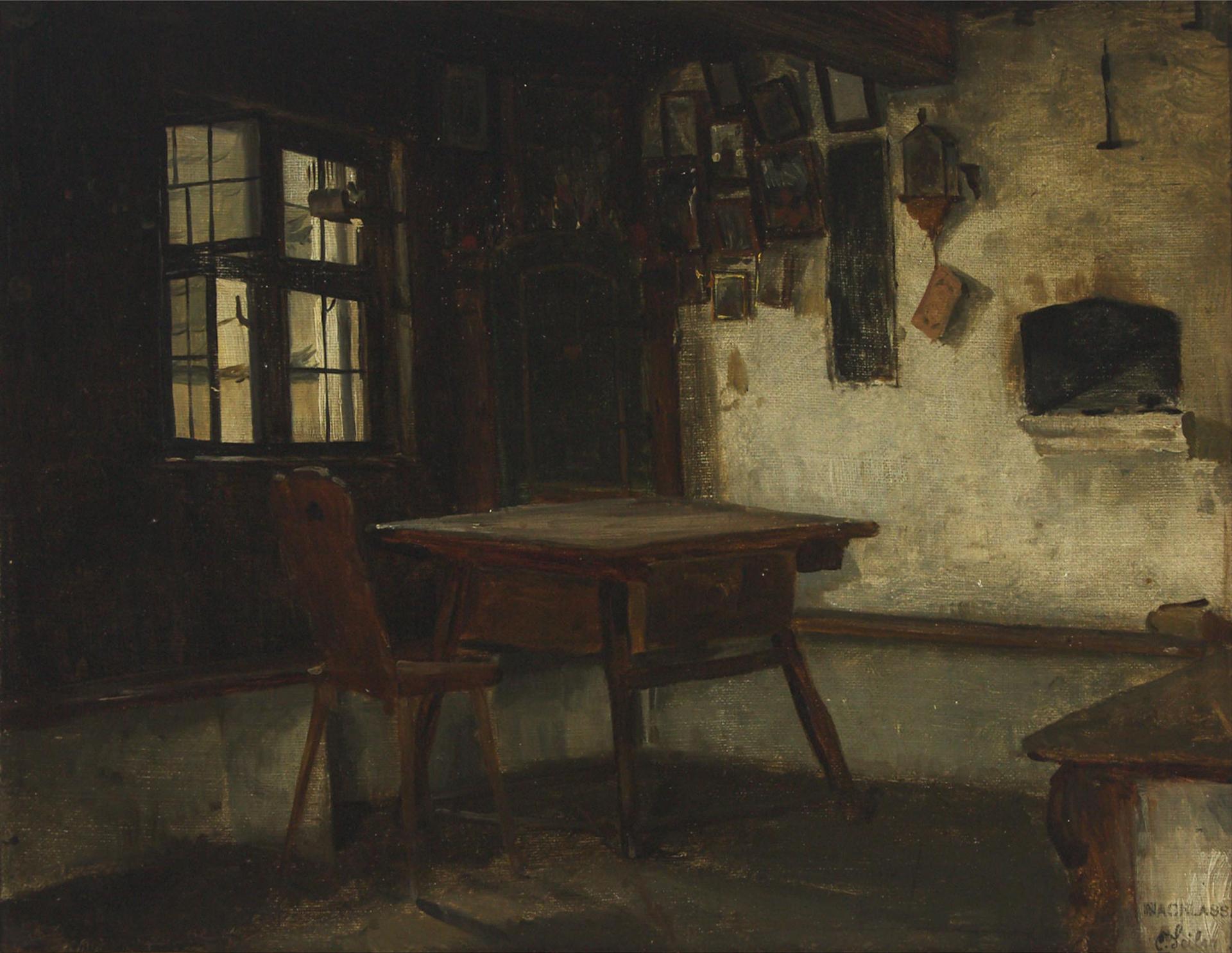 Carl Wilhelm Anton Seiler (1846-1921) - Artist's Studio With Table And Chair