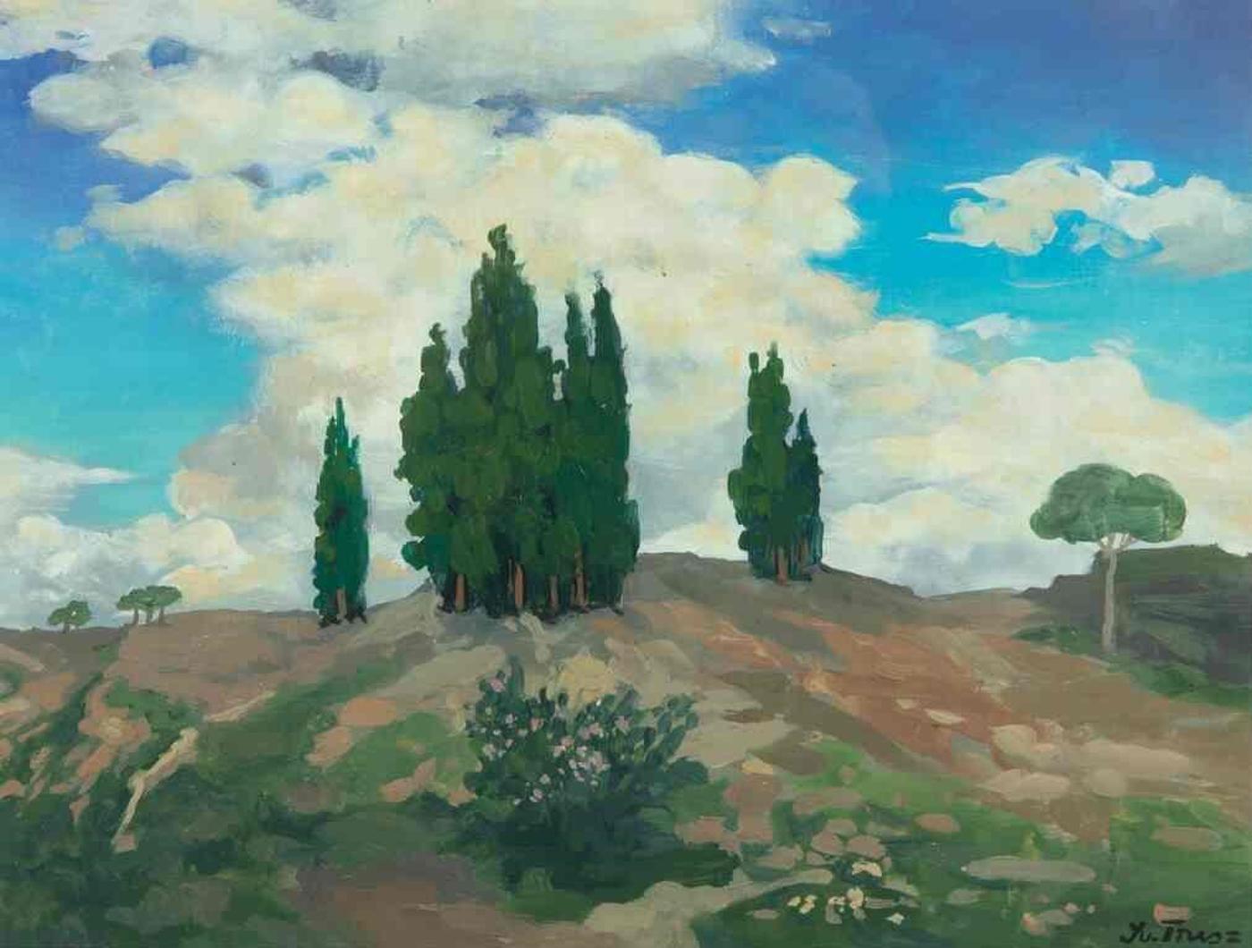 Iwan Trusz (1869-1941) - Landscape with trees
