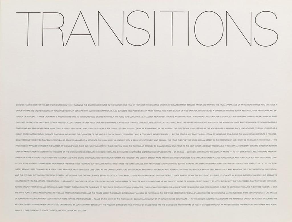 Yves Gaucher (1934-2000) - Transitions