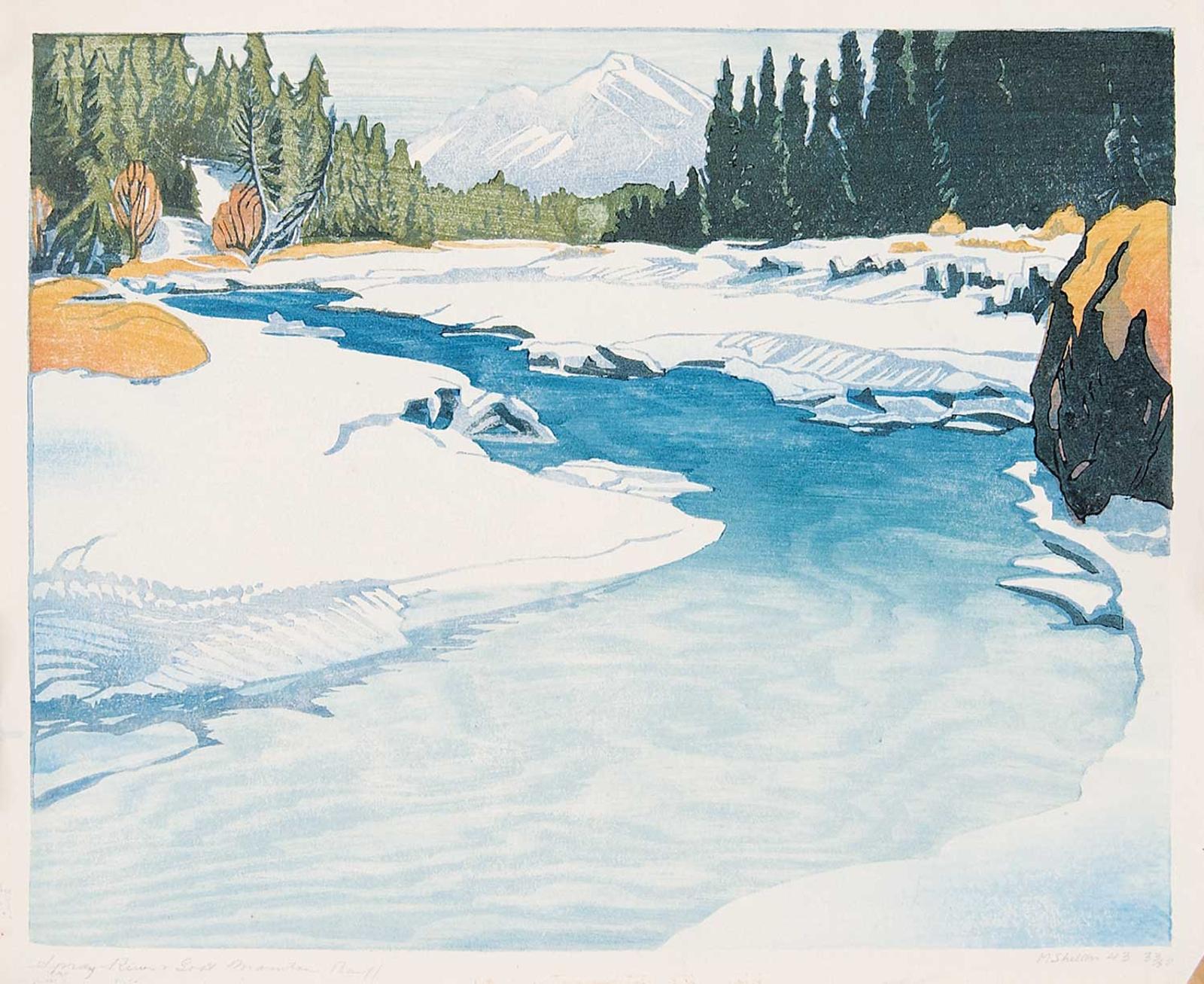 Margaret Dorothy Shelton (1915-1984) - Spray River and Goat Mountain, Banff  #33/50