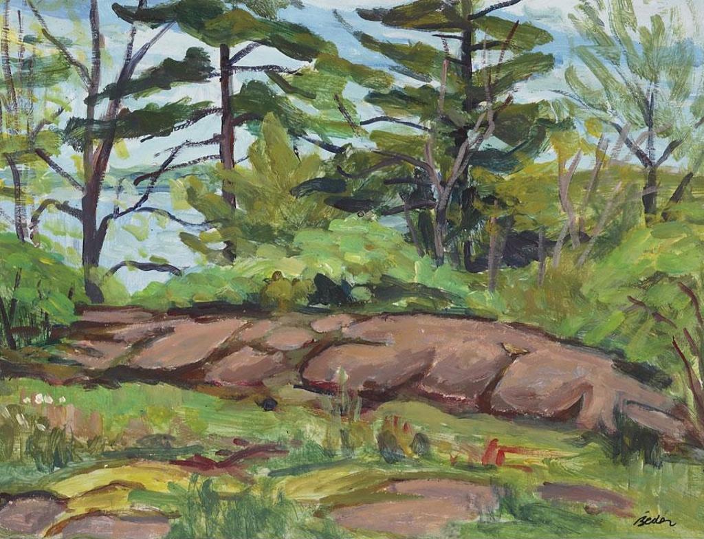 Landscape With Rock Outcrop, 1973 - acrylic painting - painted by Jack ...