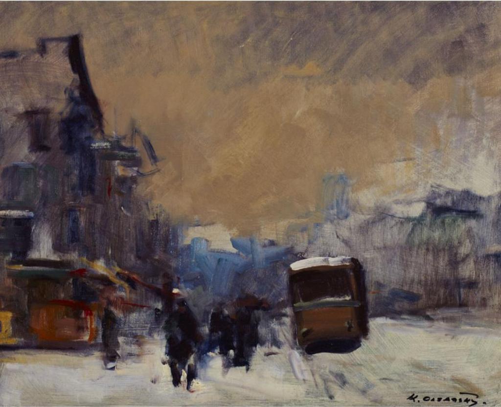 Klement Olsansky (1909-1963) - Winter Street Scene