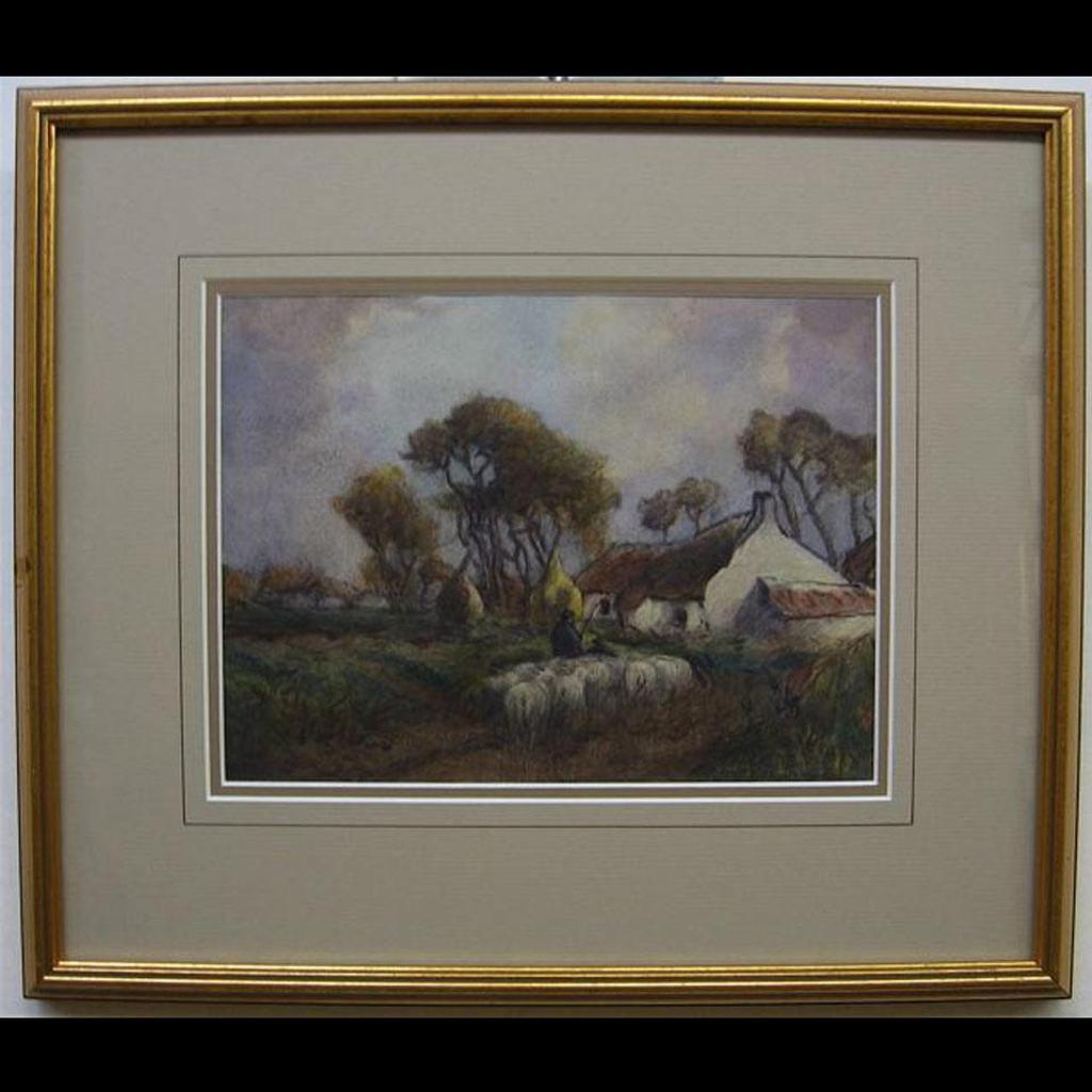 Georges Chavignaud (1865-1944) - Dutch Shepherd With Flock