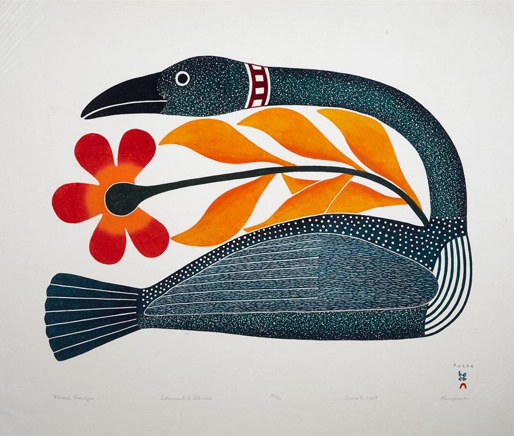 Kenojuak Ashevak (1927-2013) - Floral Passage