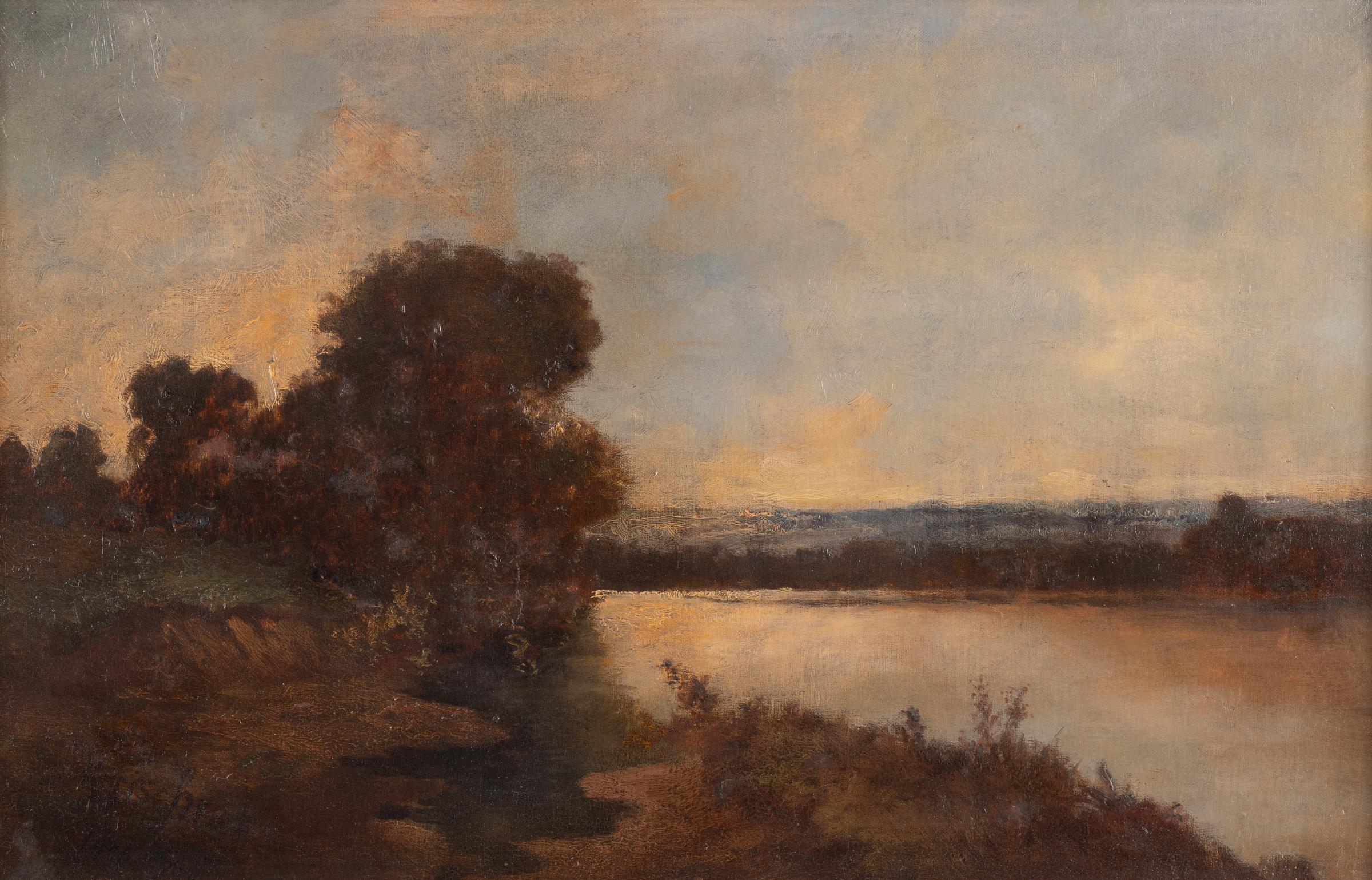Indistinct Signature - Landscape Painting, 1906