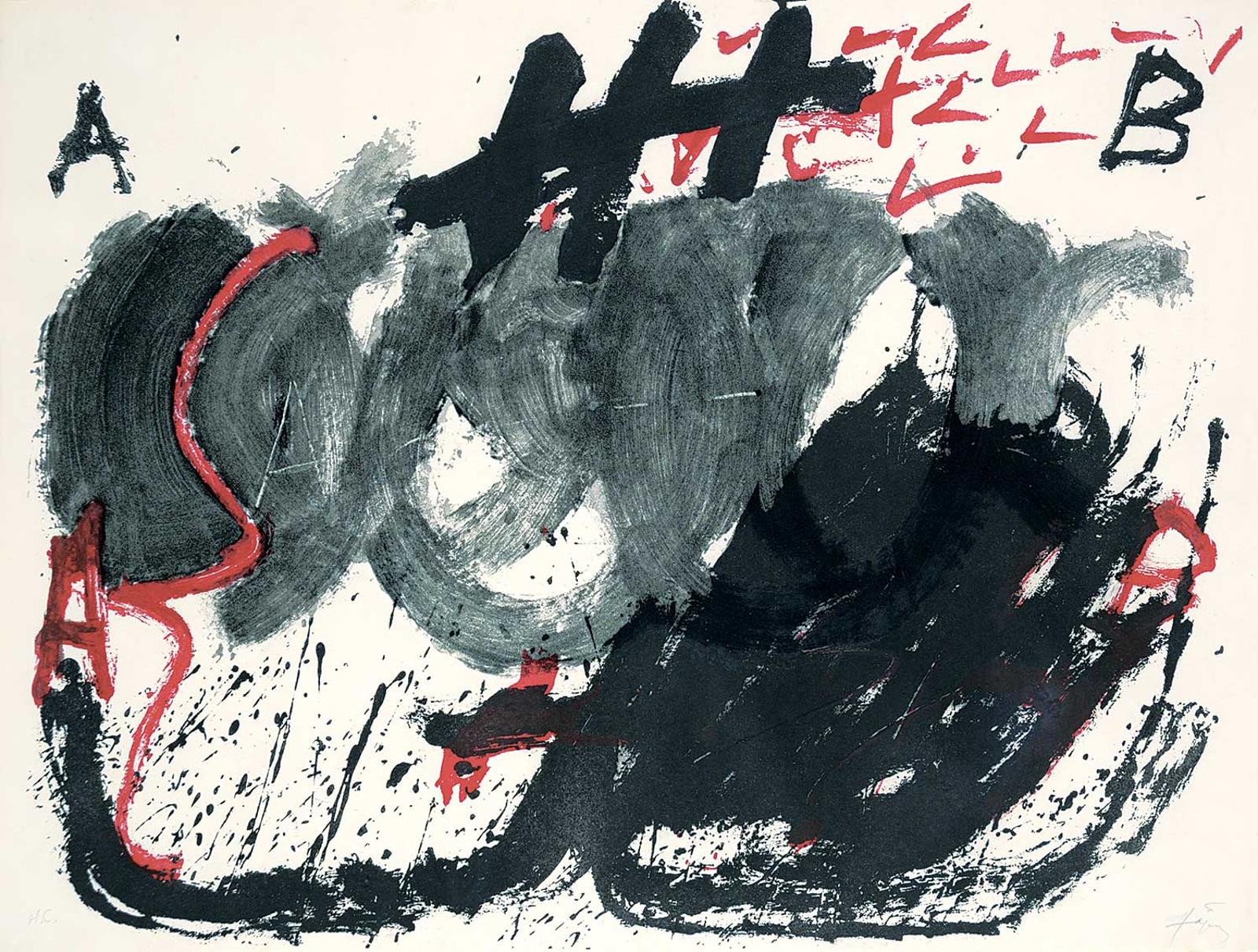 Antoni Tàpies (1923-2012) - Espiral [from the series Negre i roig] #H.C.