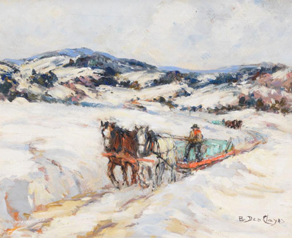 Berthe Des Clayes (1877-1968) - Hauling Ice, Laurentians