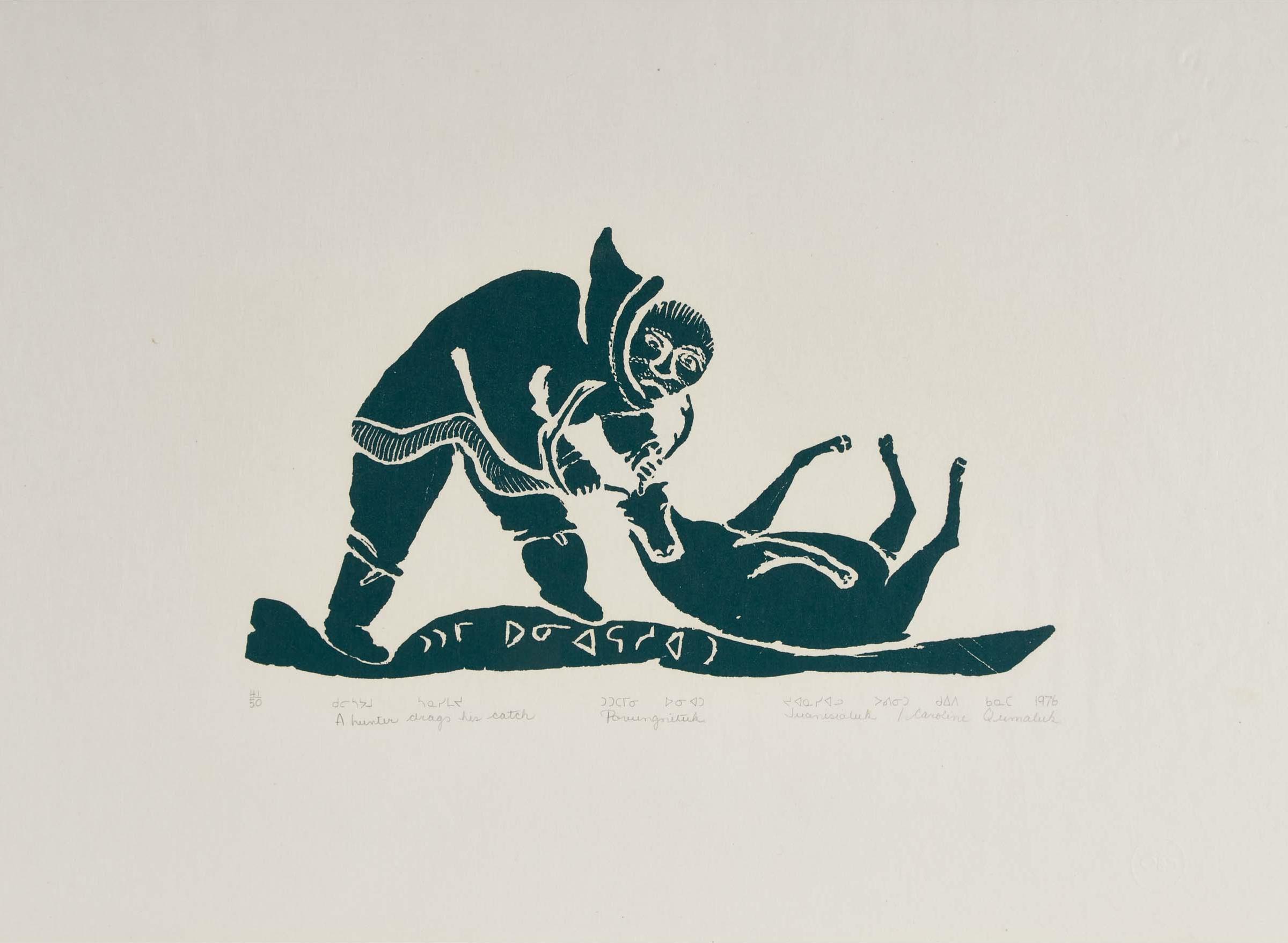 Juanisialu Irqumia (1912-1977) - A Hunter Drags His Catch, 1976