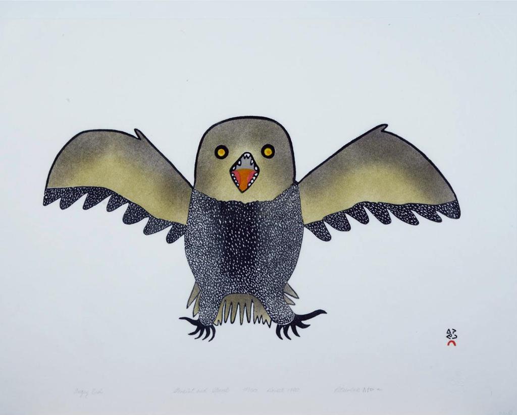 Pitseolak Ashoona (1904-1983) - Angry Owl
