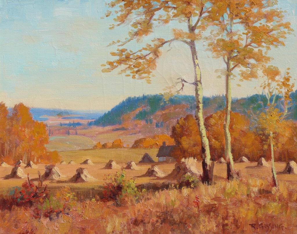 Roland Gissing (1895-1967) - Stooks In Autumn