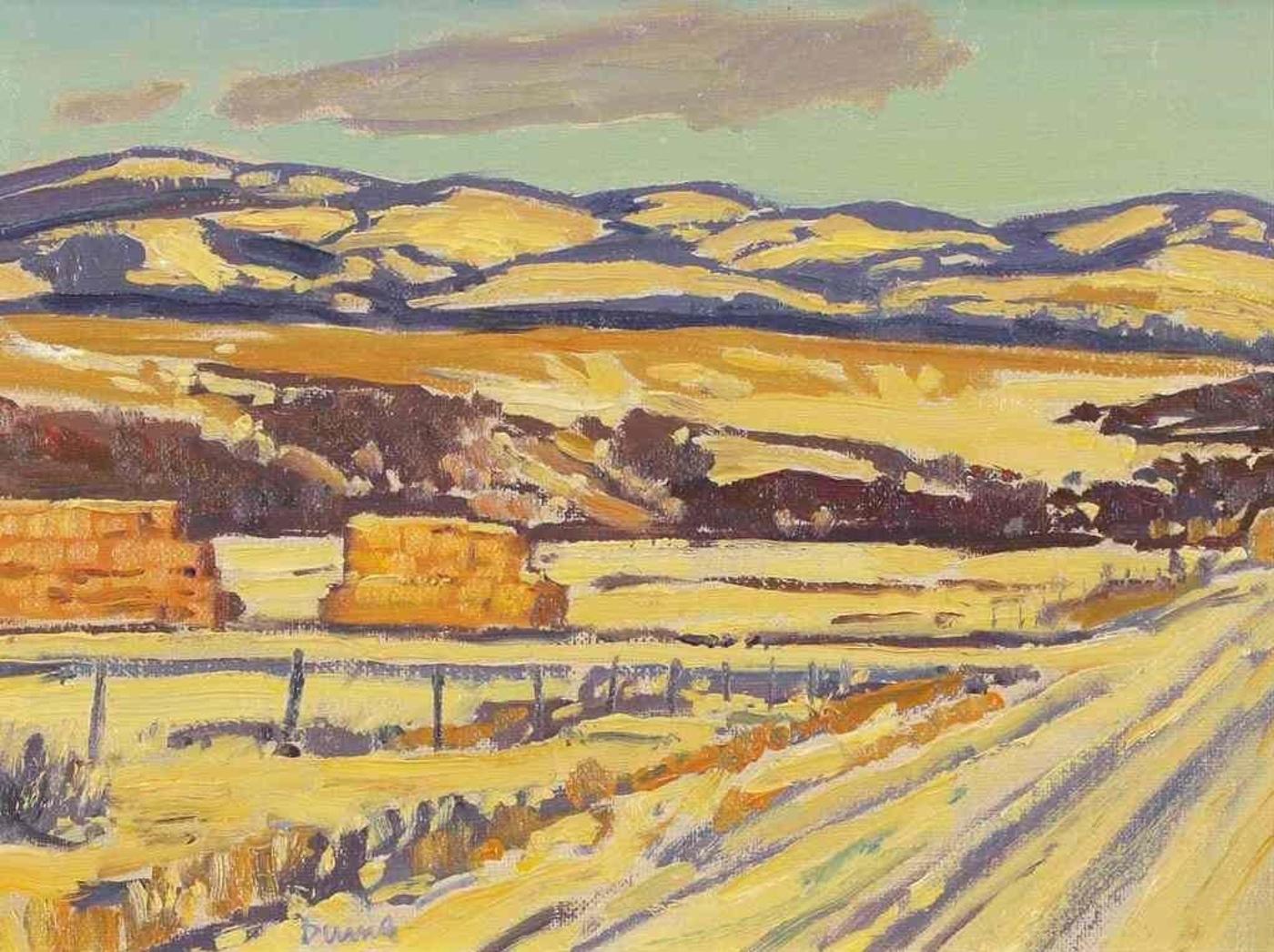 William (Bill) Duma (1936) - Winter Hay Stacks; 1983